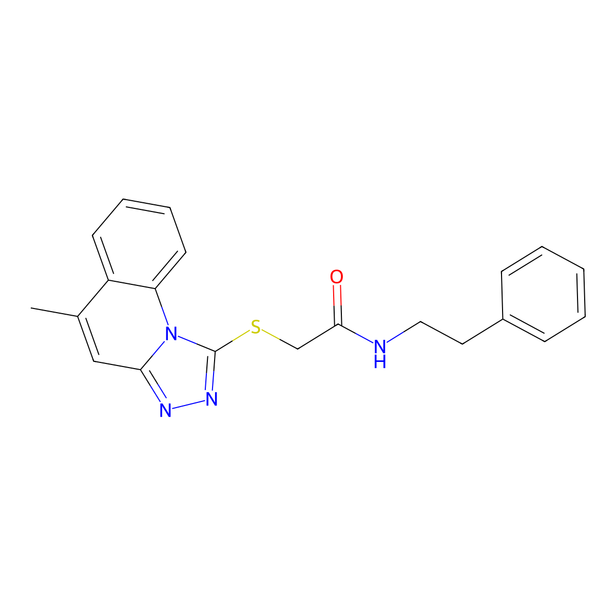 2-((5-methyl-[1,2,4]triazolo[4,3-a]quinolin-1-yl)thio)-N-phenethylacetamide molecular structure, CAS 315710-26-0
