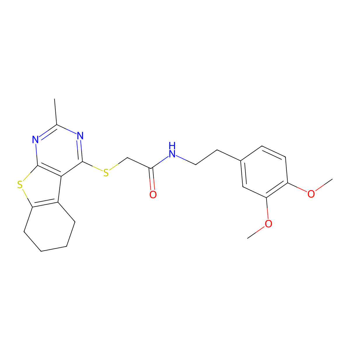 N-[2-(3,4-dimethoxyphenyl)ethyl]-2-({5-methyl-8-thia-4,6-diazatricyclo[7.4.0.0^{2,7}]trideca-1(9),2(7),3,5-tetraen-3-yl}sulfanyl)acetamide molecular structure, CAS 315710-72-6