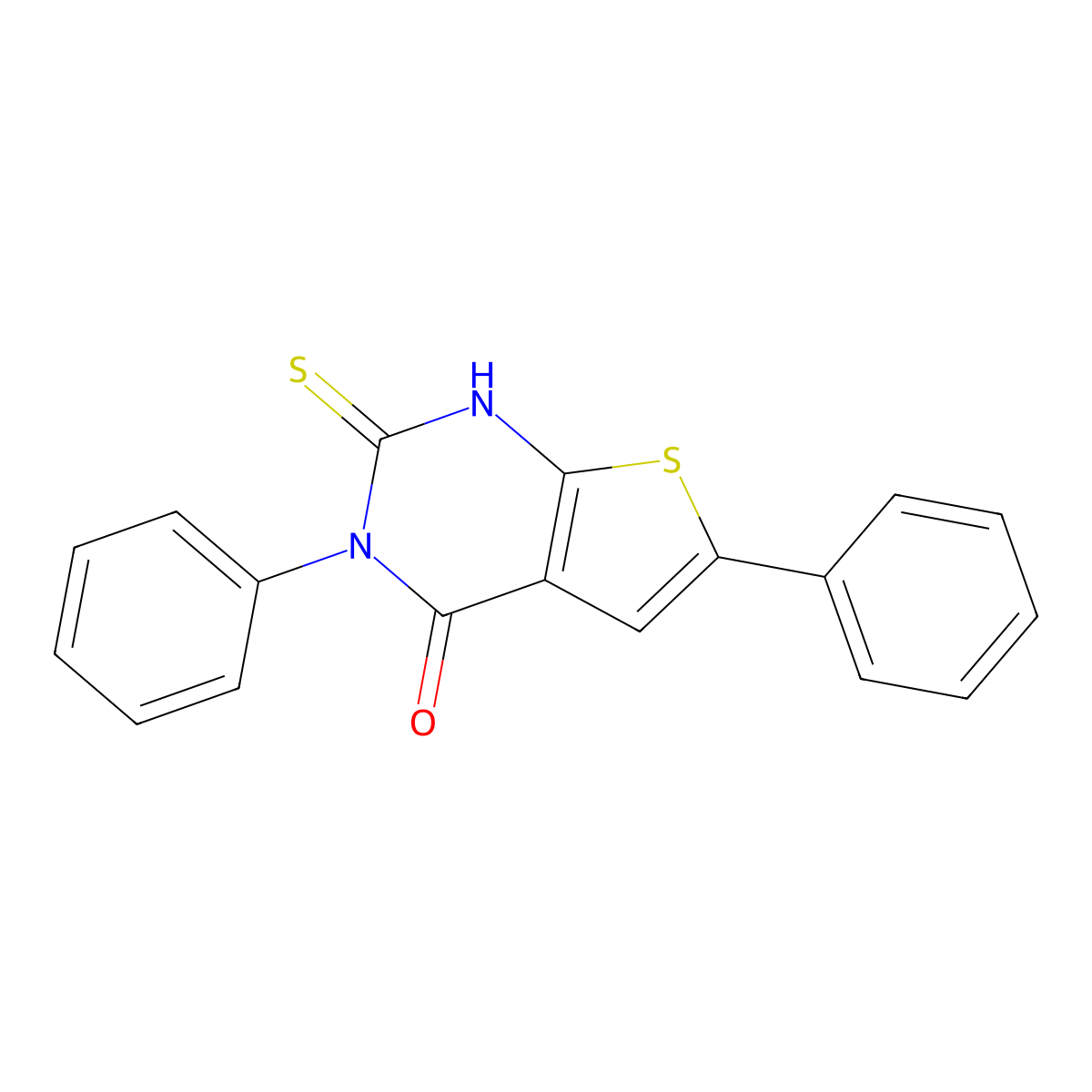 2-Mercapto-3,6-diphenyl-3H-thieno[2,3-d]pyrimidin-4-one molecular structure, CAS 315710-78-2
