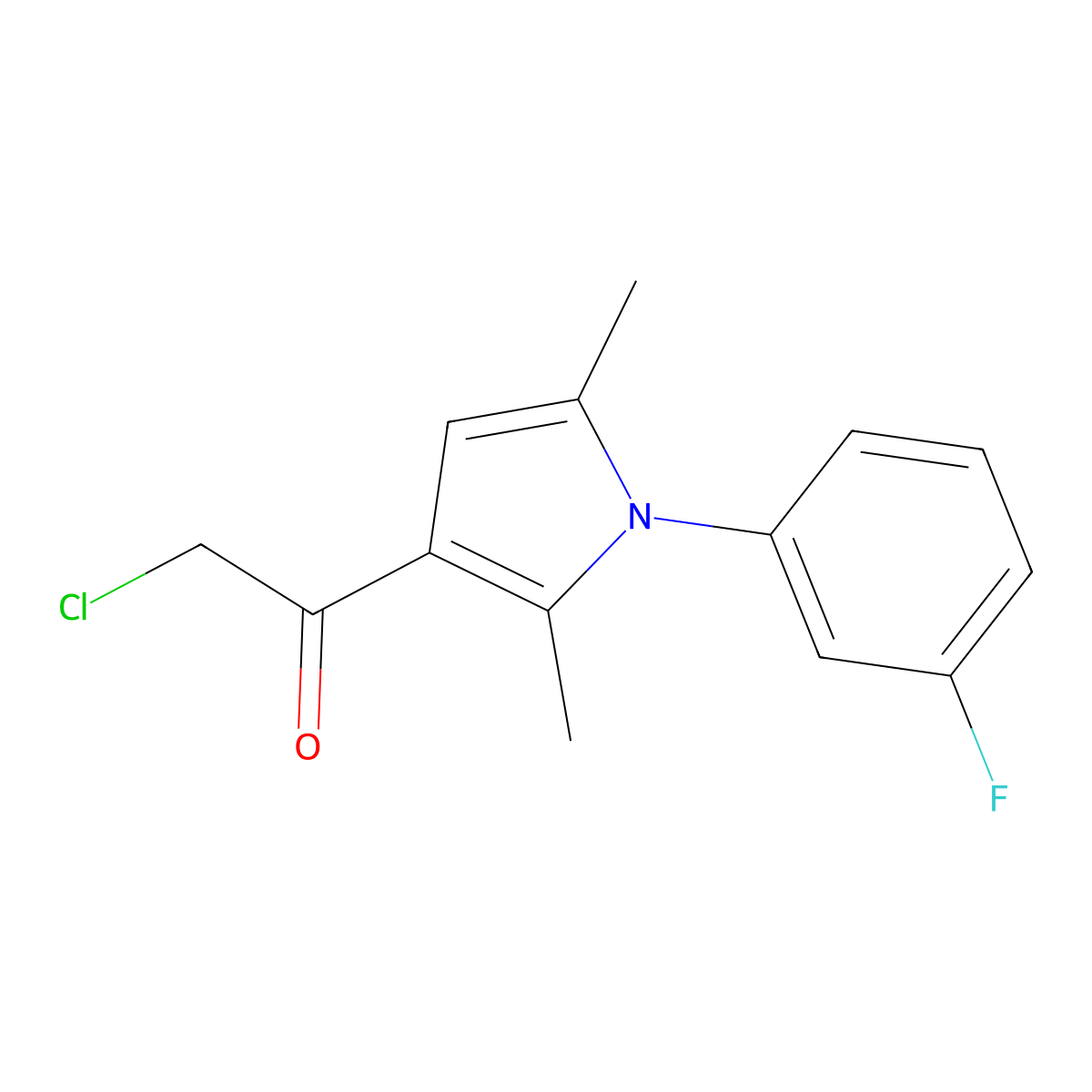 2-chloro-1-[1-(3-fluorophenyl)-2,5-dimethyl-1H-pyrrol-3-yl]ethanone molecular structure, CAS 315710-85-1