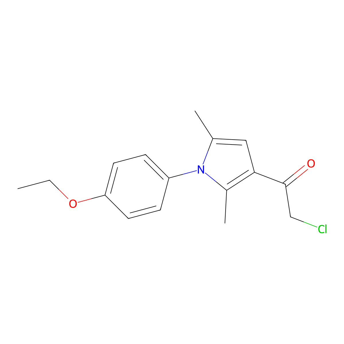 2-chloro-1-(1-(4-ethoxyphenyl)-2,5-dimethyl-1H-pyrrol-3-yl)ethan-1-one molecular structure, CAS 315710-86-2