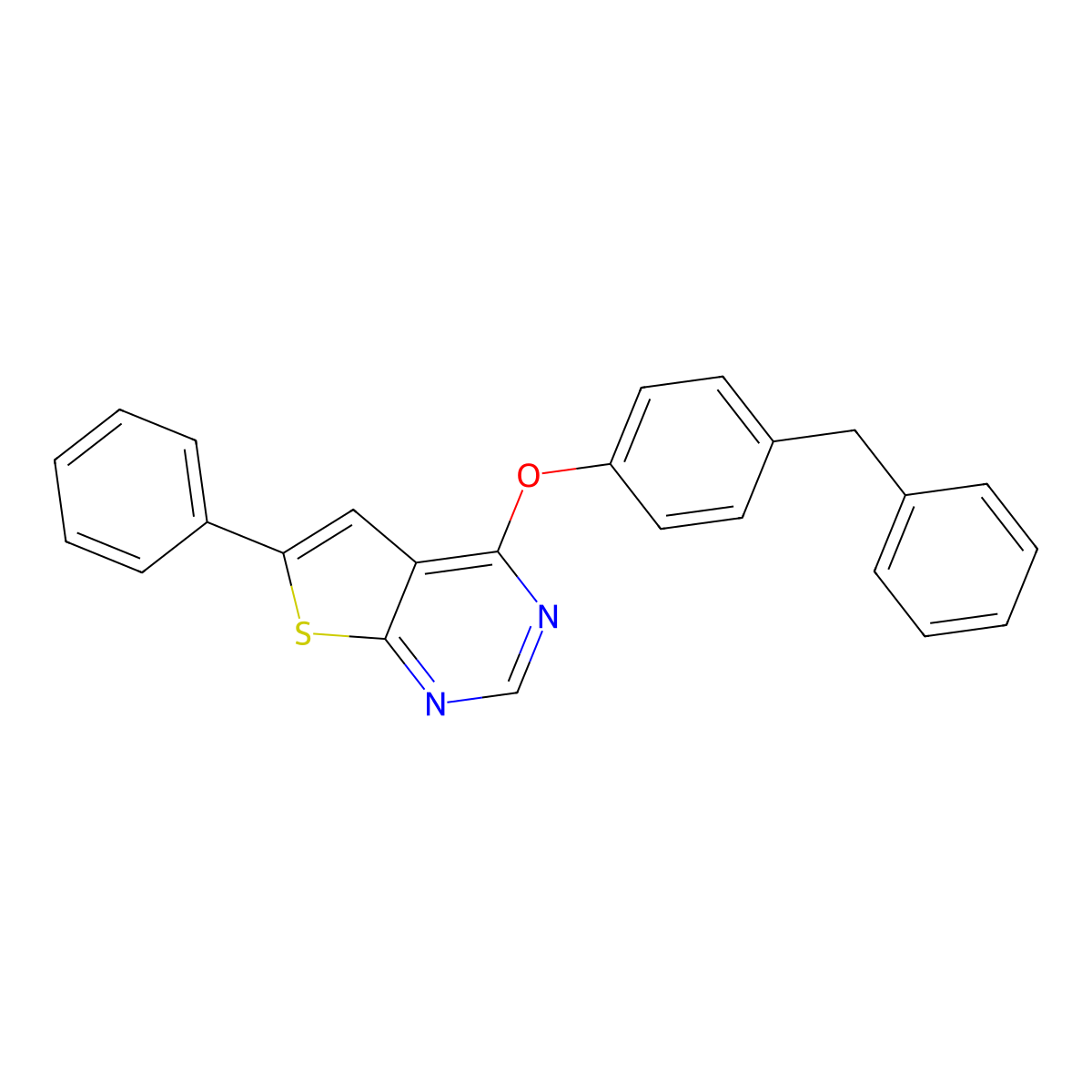4-(4-Benzylphenoxy)-6-phenylthieno[2,3-d]pyrimidine molecular structure, CAS 315711-42-3