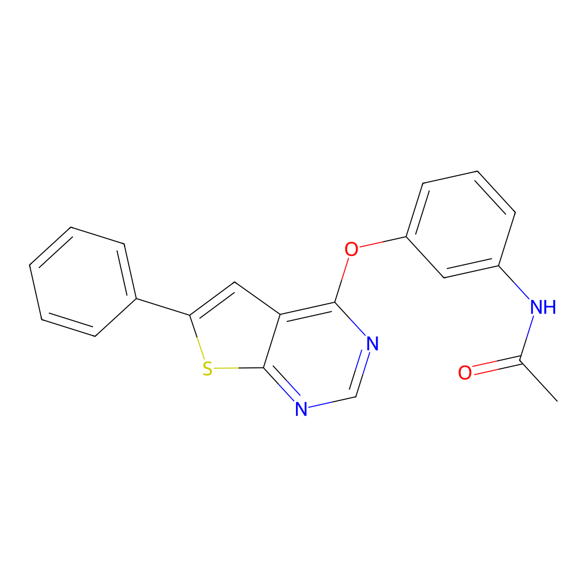 N-[3-(6-phenylthiopheno[3,2-e]pyrimidin-4-yloxy)phenyl]acetamide molecular structure, CAS 315711-51-4