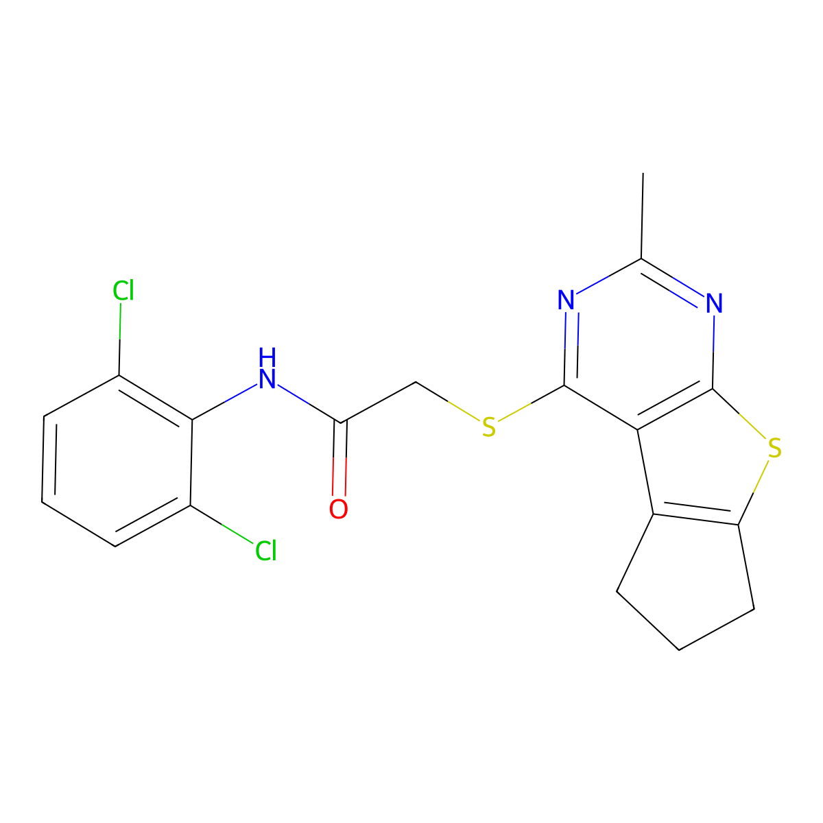 N-(2,6-dichlorophenyl)-2-({10-methyl-7-thia-9,11-diazatricyclo[6.4.0.0^{2,6}]dodeca-1(8),2(6),9,11-tetraen-12-yl}sulfanyl)acetamide molecular structure, CAS 315711-71-8