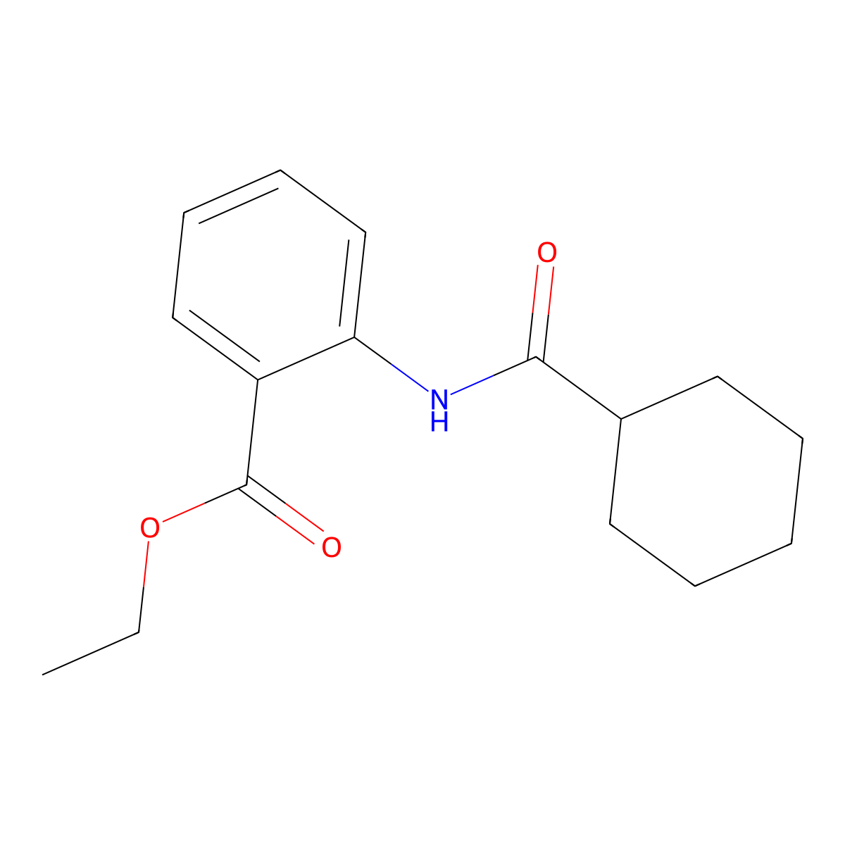 Ethyl 2-[(cyclohexylcarbonyl)amino]benzoate molecular structure, CAS 315712-30-2
