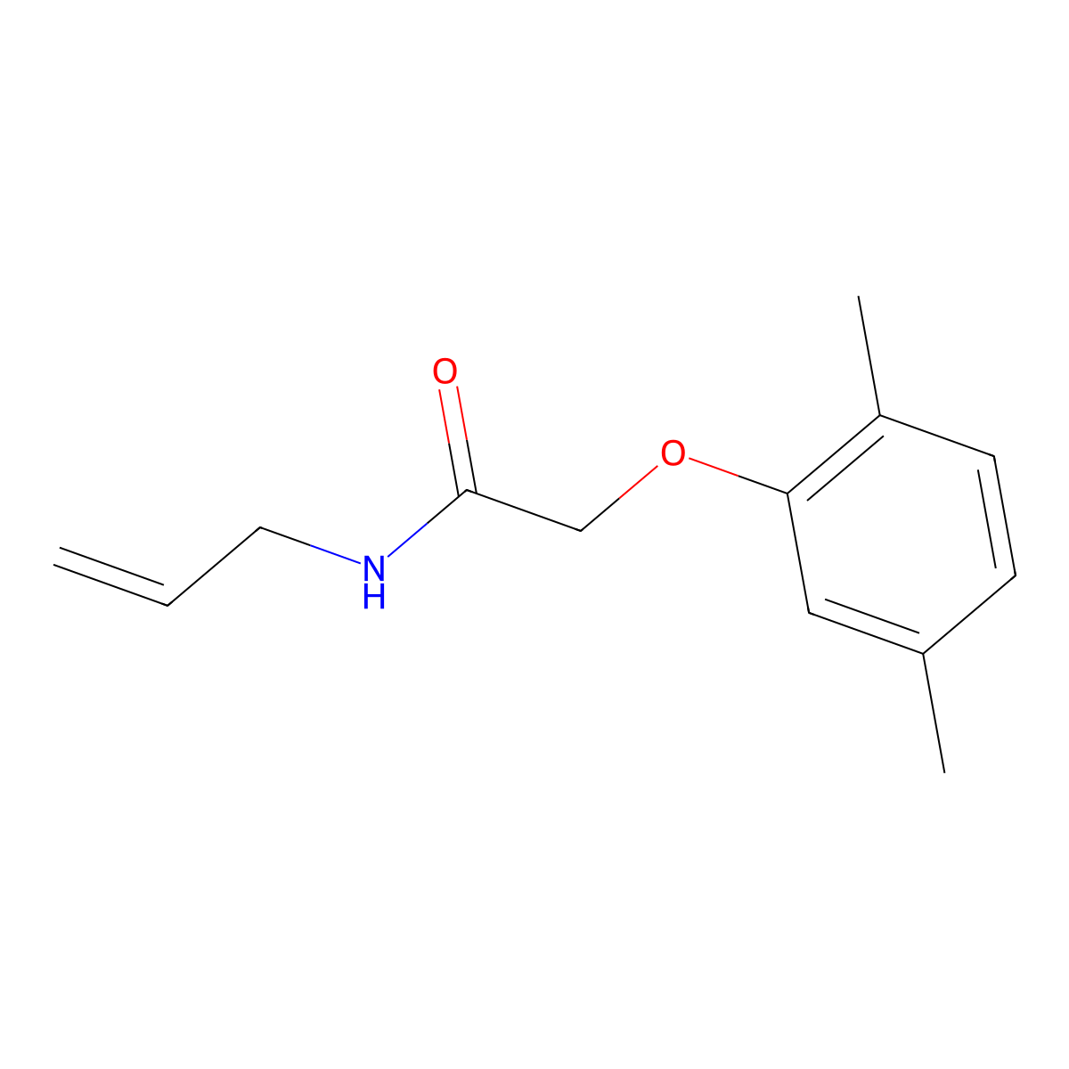 2-(2,5-dimethylphenoxy)-N-prop-2-enylacetamide molecular structure, CAS 315712-72-2