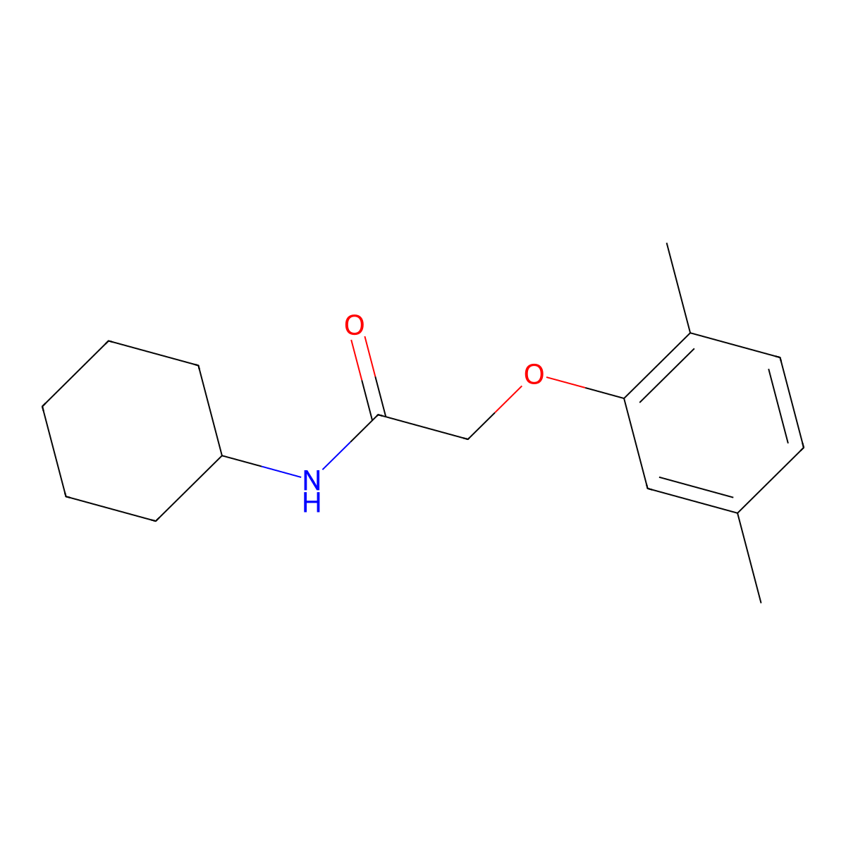 N-cyclohexyl-2-(2,5-dimethylphenoxy)acetamide molecular structure, CAS 315712-73-3
