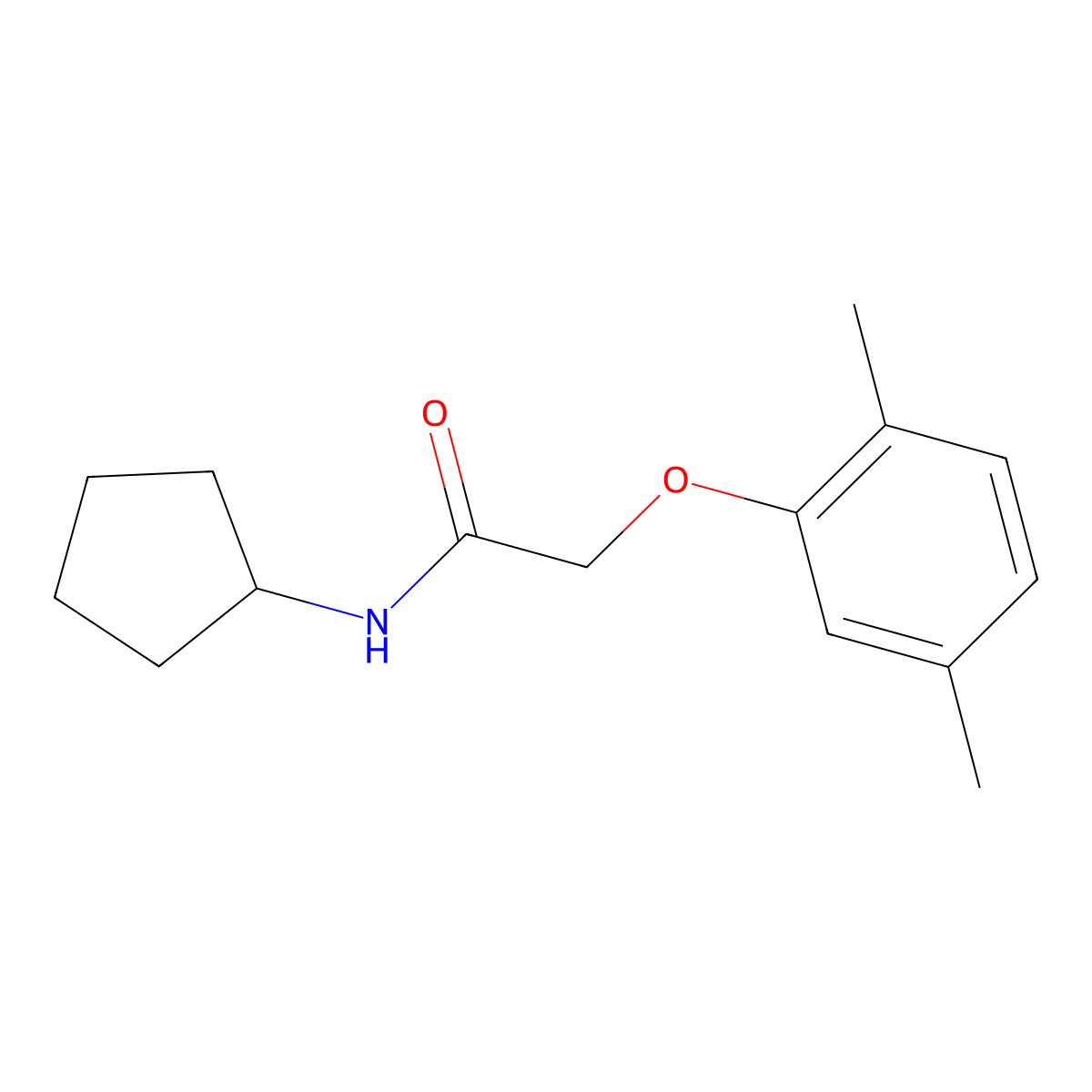 N-cyclopentyl-2-(2,5-dimethylphenoxy)acetamide molecular structure, CAS 315712-75-5