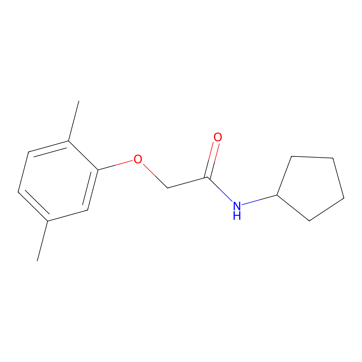 N-cyclopentyl-2-(2,5-dimethylphenoxy)acetamide molecular structure, CAS 315712-75-5