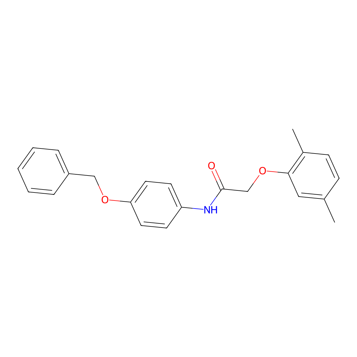 2-(2,5-dimethylphenoxy)-N-(4-phenylmethoxyphenyl)acetamide molecular structure, CAS 315712-99-3