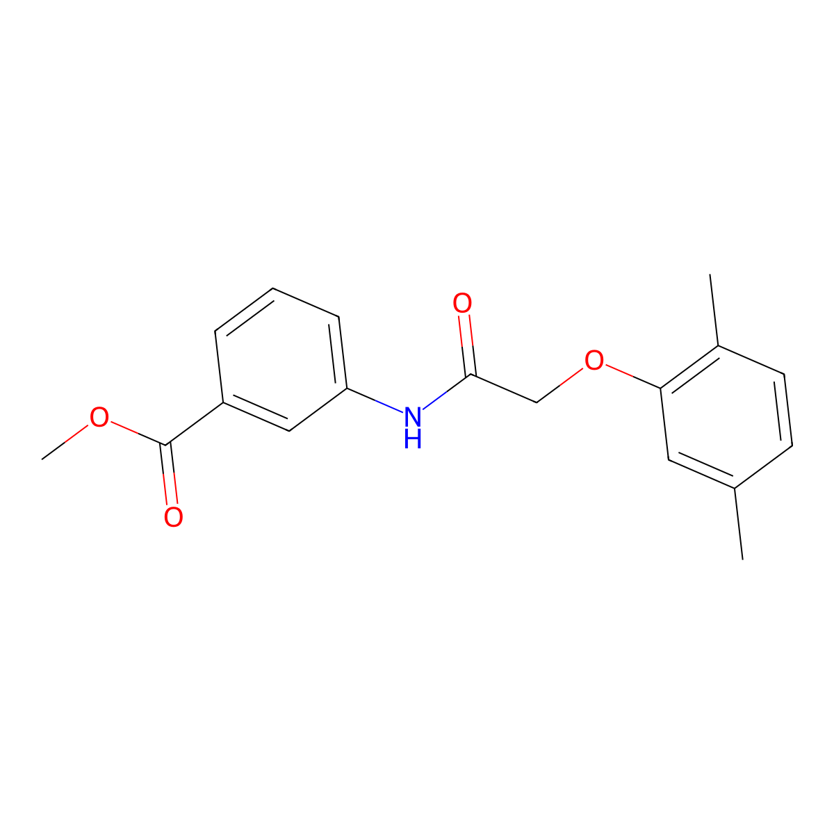 Methyl 3-{[(2,5-dimethylphenoxy)acetyl]amino}benzoate molecular structure, CAS 315713-02-1
