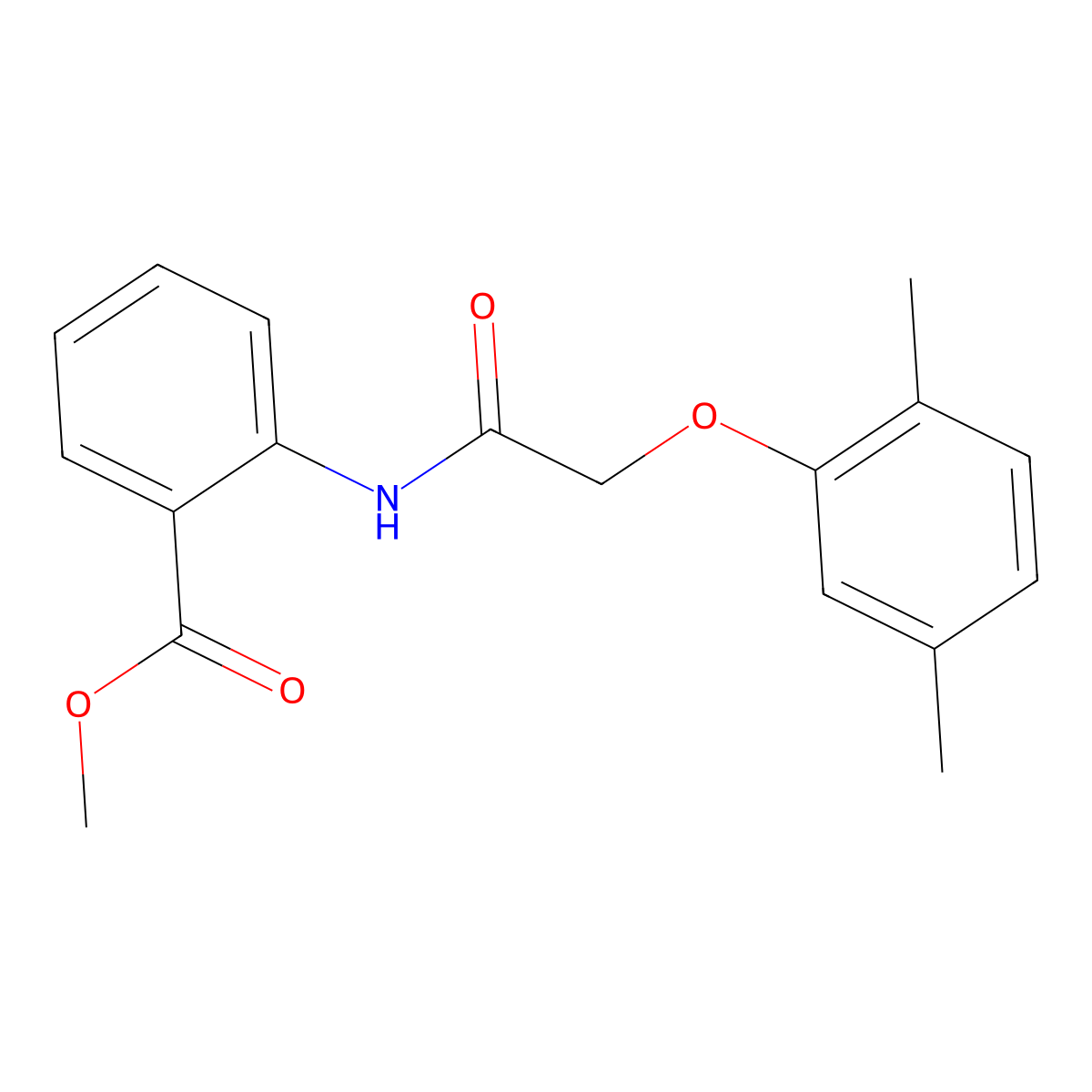 Methyl 2-{[(2,5-dimethylphenoxy)acetyl]amino}benzoate molecular structure, CAS 315713-03-2