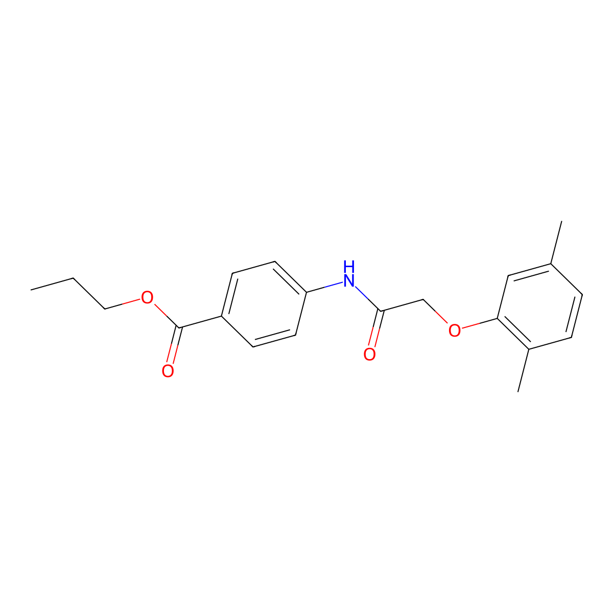 Propyl 4-{[(2,5-dimethylphenoxy)acetyl]amino}benzoate molecular structure, CAS 315713-07-6