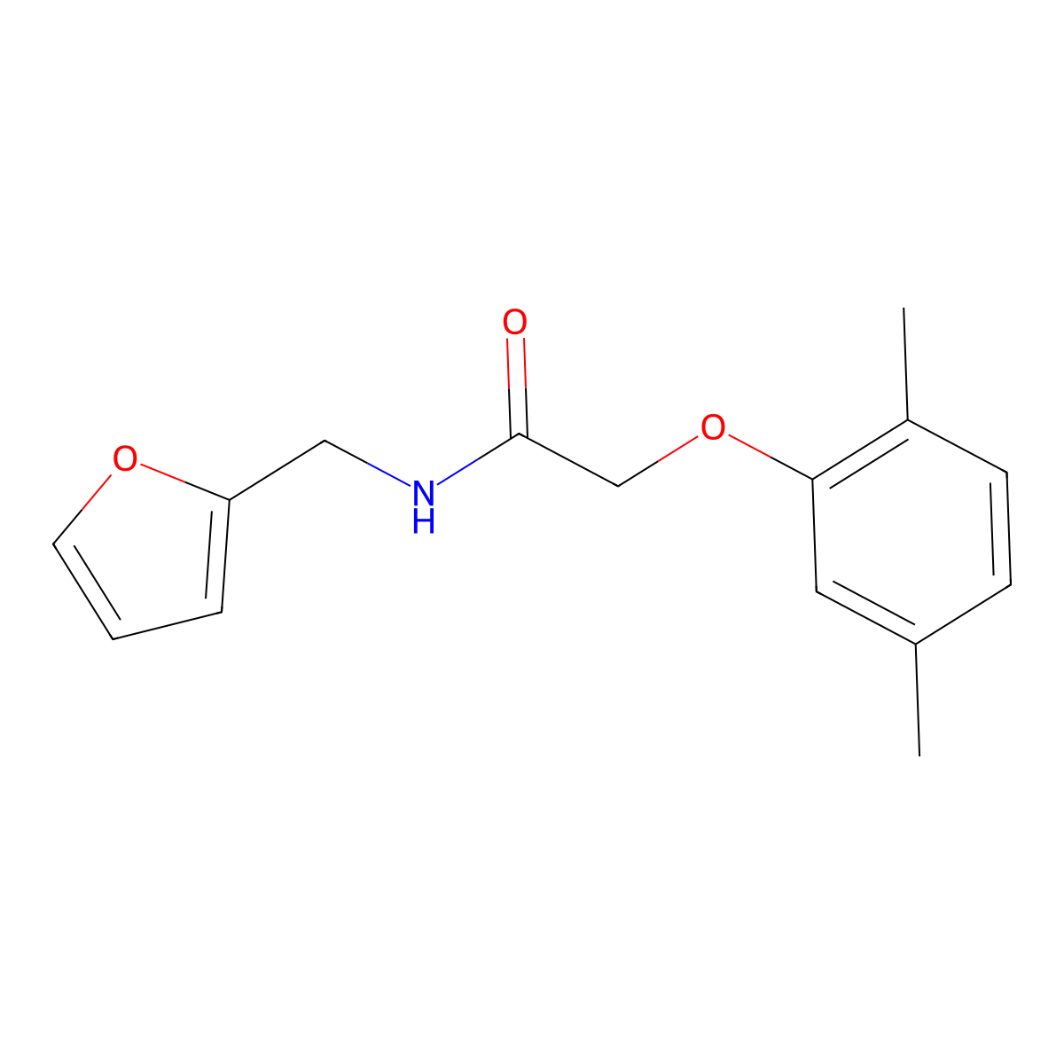 2-(2,5-dimethylphenoxy)-N-(2-furylmethyl)acetamide molecular structure, CAS 315713-10-1