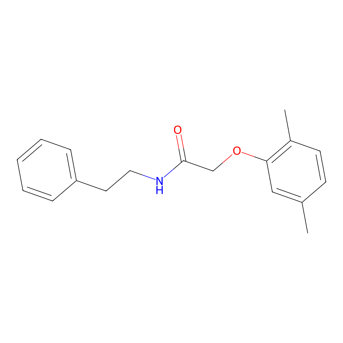 2-(2,5-dimethylphenoxy)-N-(2-phenylethyl)acetamide molecular structure, CAS 315713-12-3
