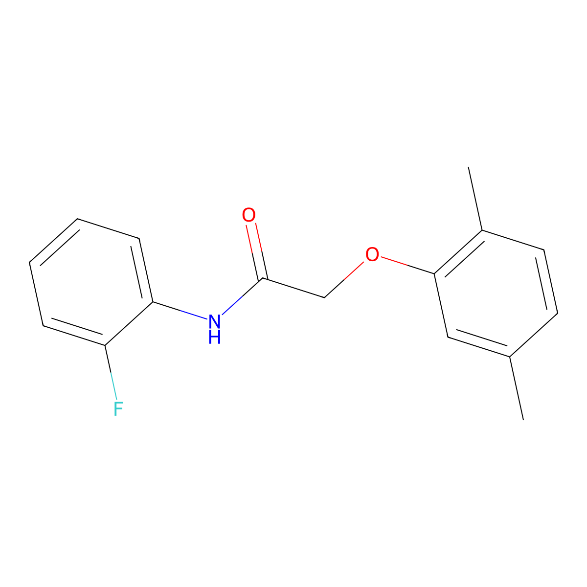 2-(2,5-Dimethylphenoxy)-N-(2-fluorophenyl)acetamide molecular structure, CAS 315713-18-9