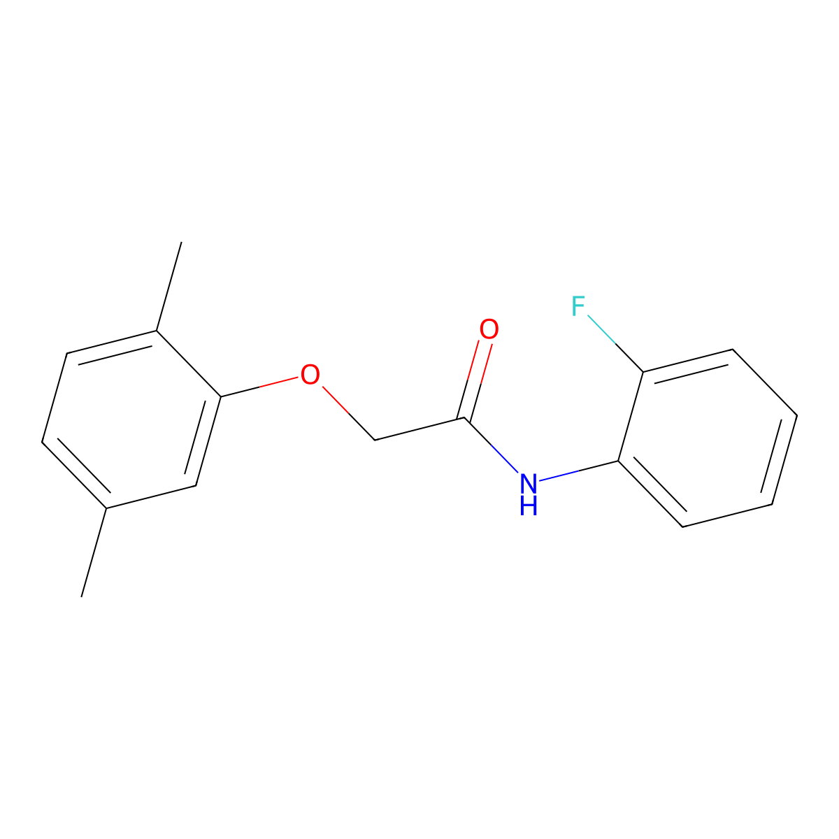2-(2,5-Dimethylphenoxy)-N-(2-fluorophenyl)acetamide molecular structure, CAS 315713-18-9