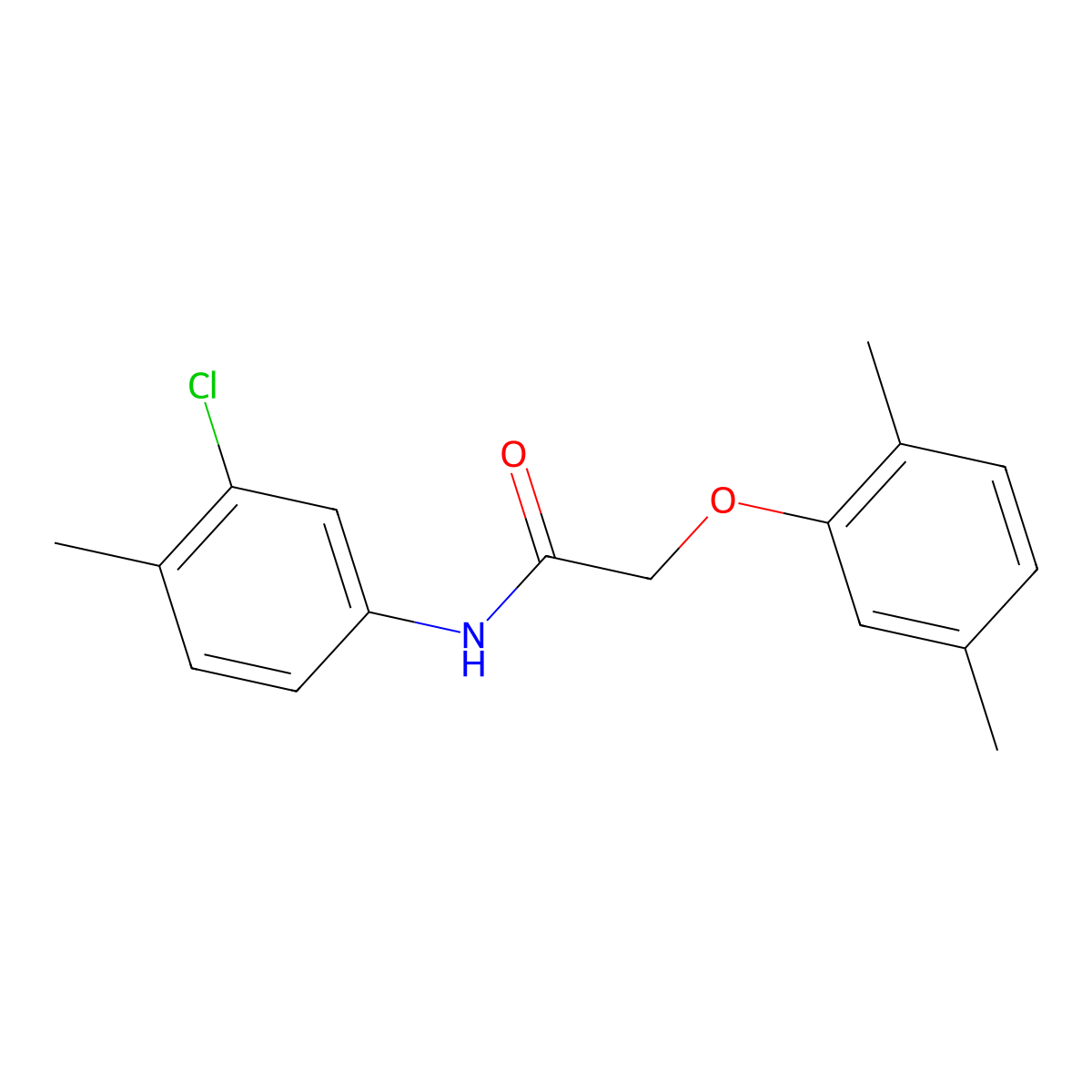 N-(3-Chloro-4-methylphenyl)-2-(2,5-dimethylphenoxy)acetamide molecular structure, CAS 315713-33-8