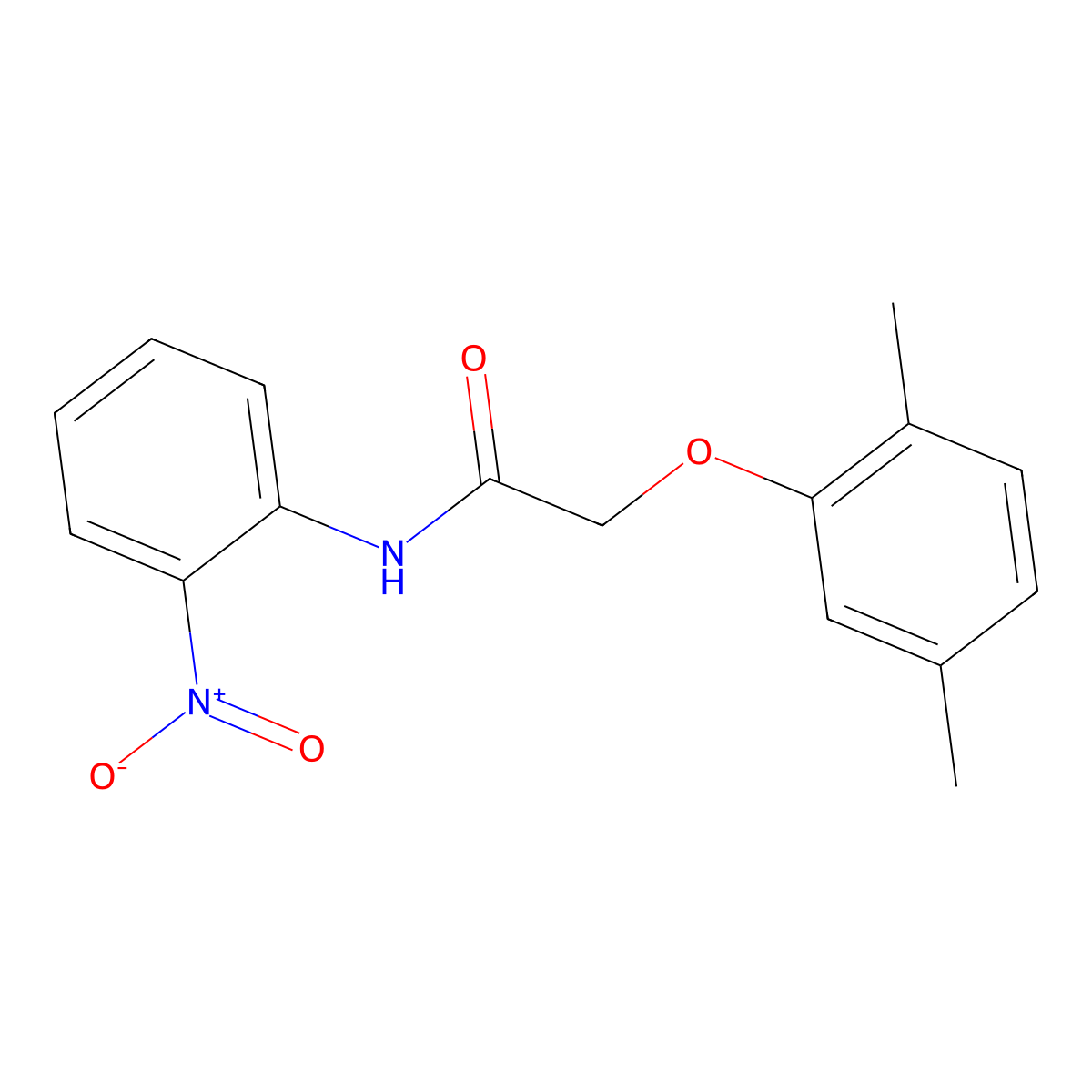 2-(2,5-dimethylphenoxy)-N-(2-nitrophenyl)acetamide molecular structure, CAS 315713-36-1