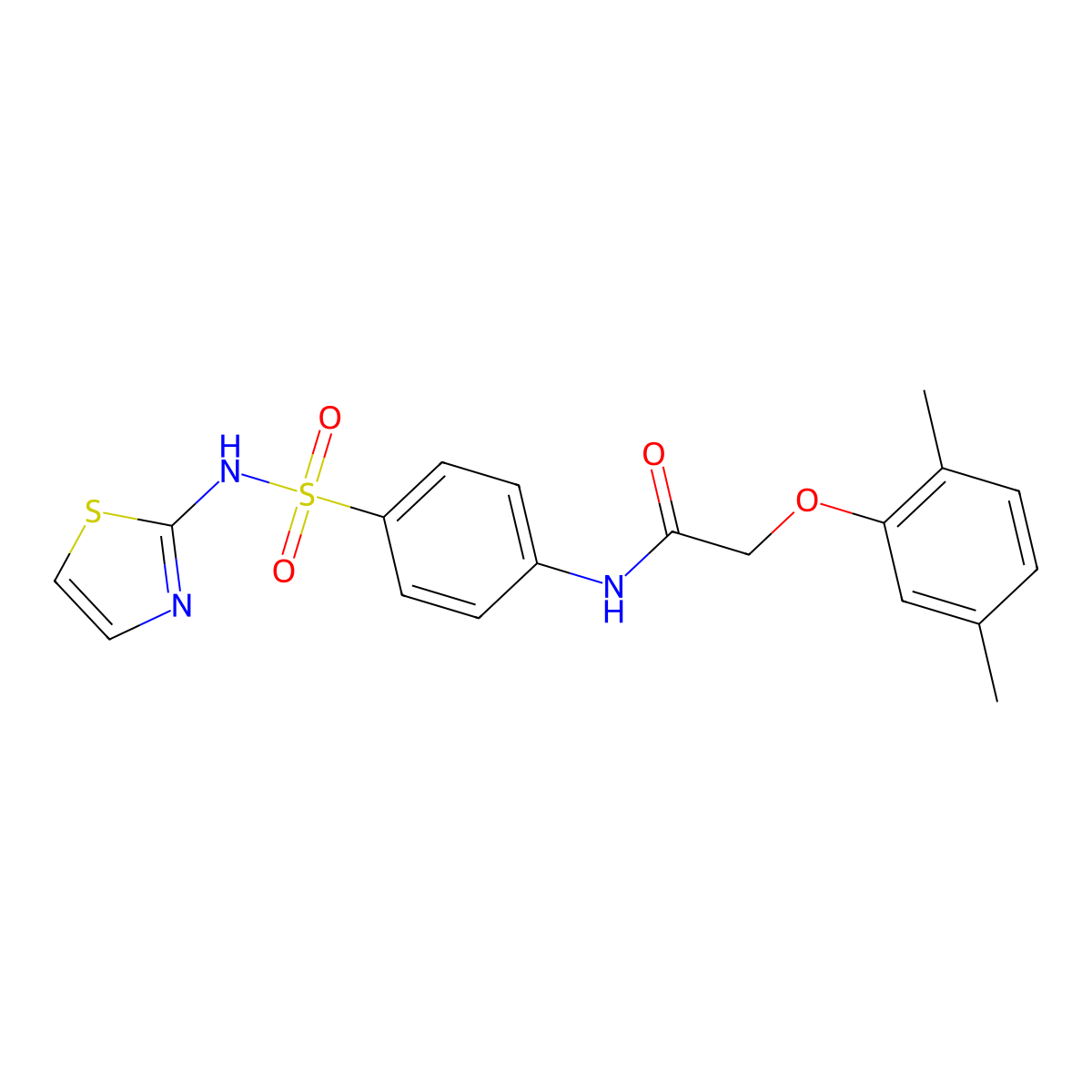 2-(2,5-dimethylphenoxy)-N-{4-[(1,3-thiazol-2-ylamino)sulfonyl]phenyl}acetamide molecular structure, CAS 315713-43-0