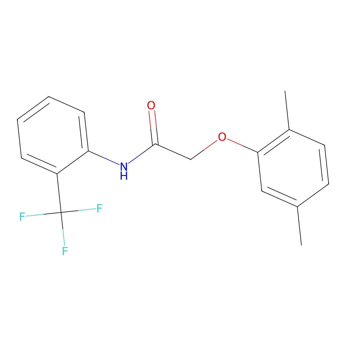 2-(2,5-Dimethylphenoxy)-N-(2-(trifluoromethyl)phenyl)acetamide molecular structure, CAS 315713-44-1