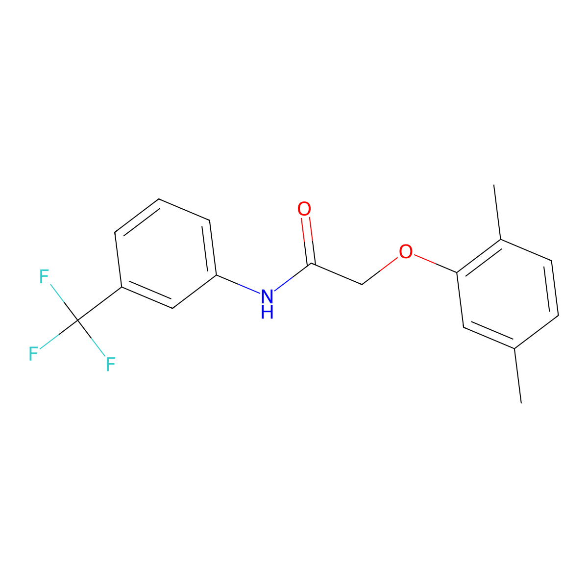 2-(2,5-Dimethylphenoxy)-N-(3-(trifluoromethyl)phenyl)acetamide molecular structure, CAS 315713-45-2