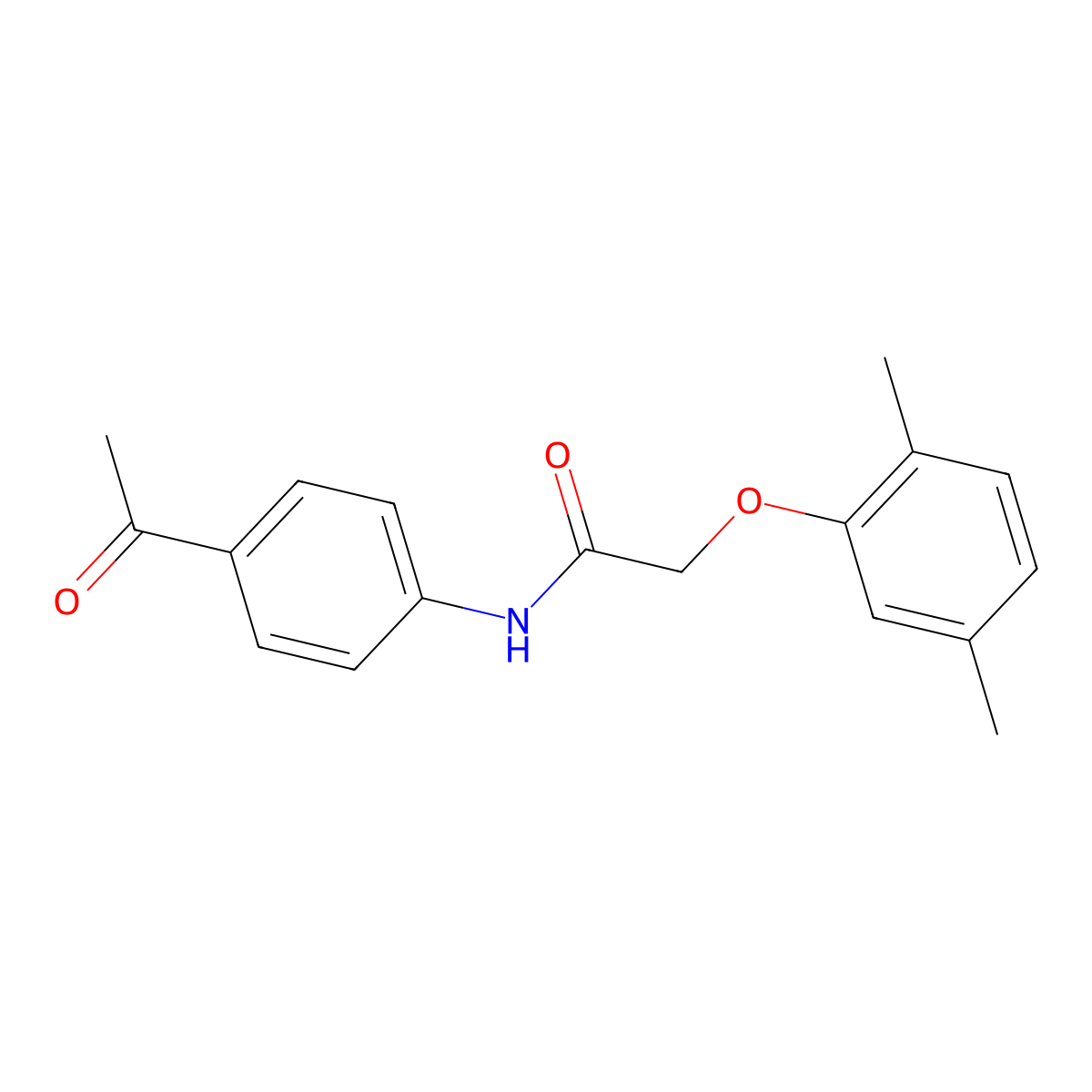 N-(4-acetylphenyl)-2-(2,5-dimethylphenoxy)acetamide molecular structure, CAS 315713-47-4