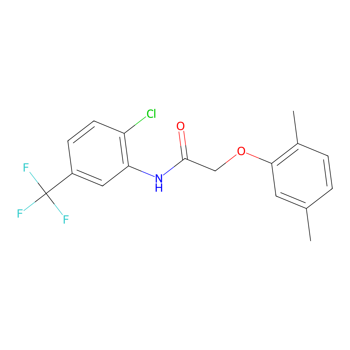 N-[2-chloro-5-(trifluoromethyl)phenyl]-2-(2,5-dimethylphenoxy)acetamide molecular structure, CAS 315713-49-6