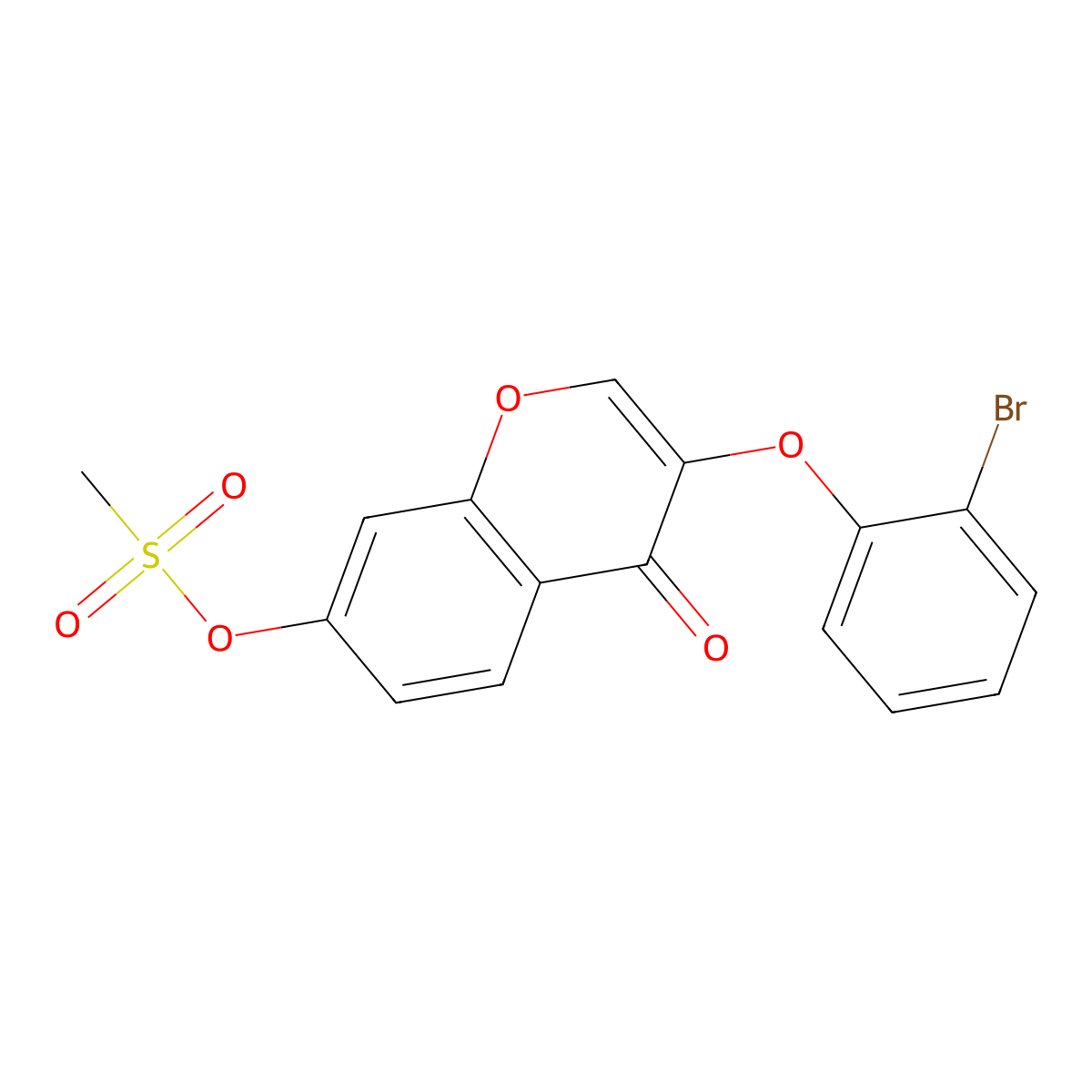 3-(2-bromophenoxy)-4-oxo-4H-chromen-7-yl methanesulfonate molecular structure, CAS 315713-83-8