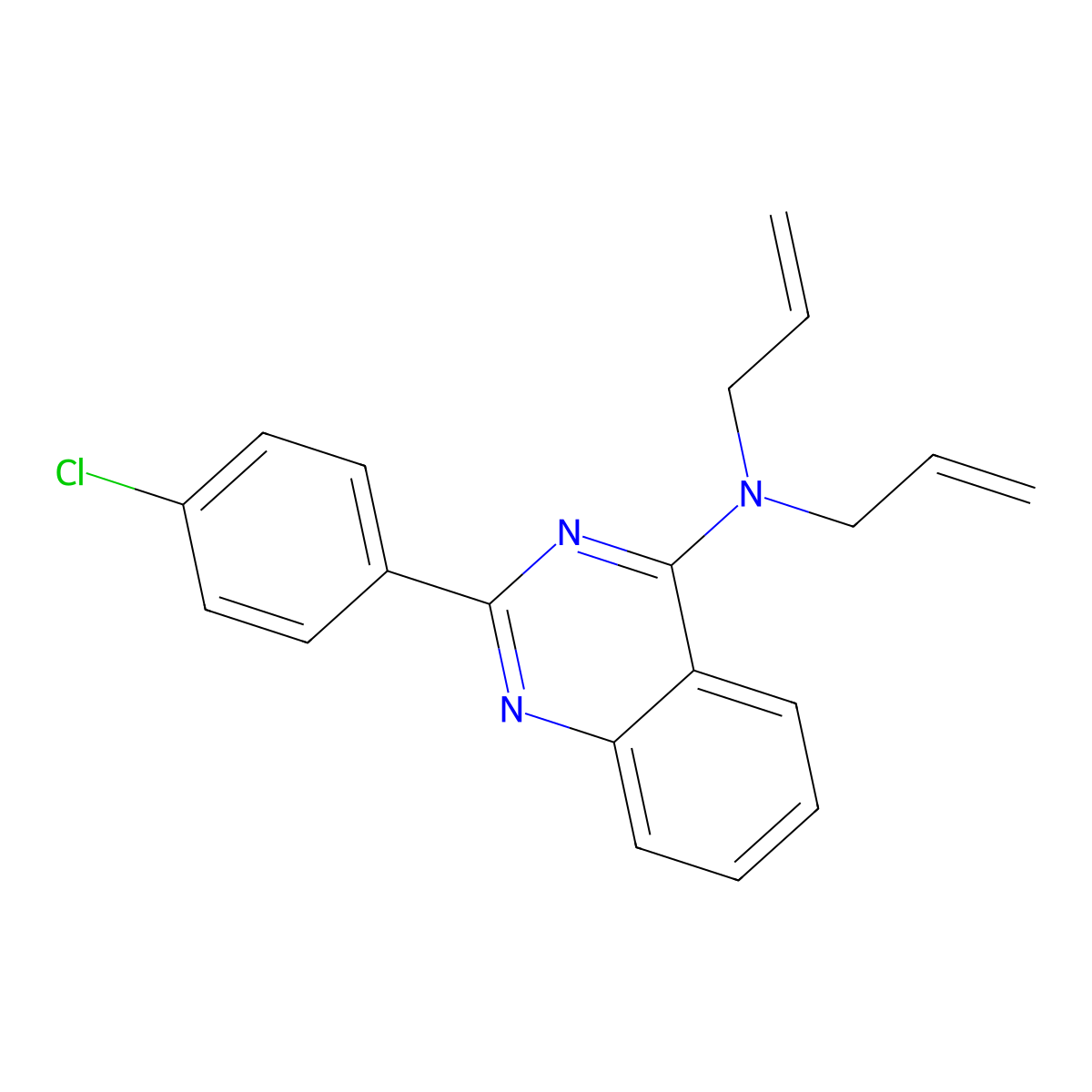 N,N-diallyl-2-(4-chlorophenyl)quinazolin-4-amine molecular structure, CAS 315715-86-7
