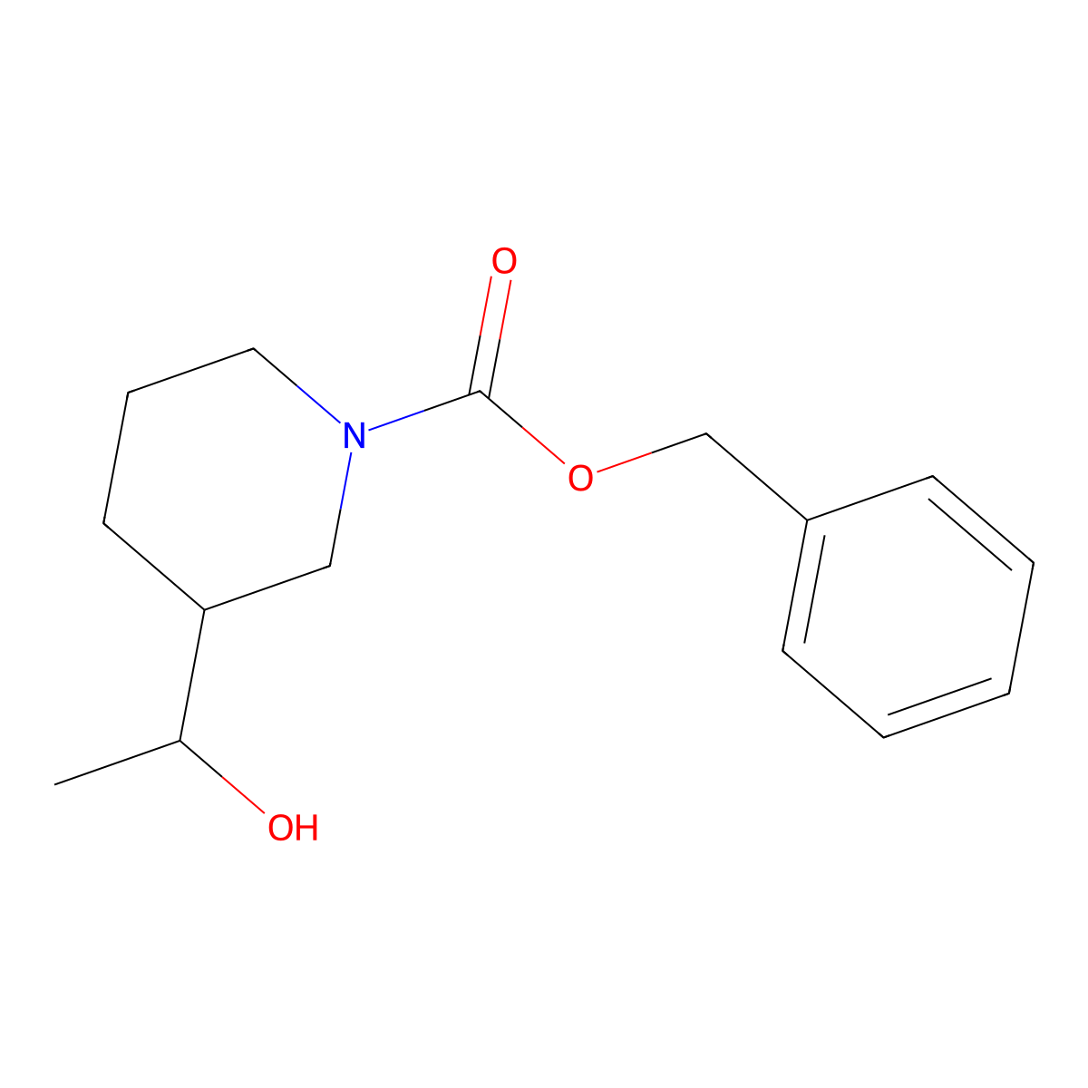Benzyl 3-(1-hydroxyethyl)piperidine-1-carboxylate molecular structure, CAS 315717-79-4