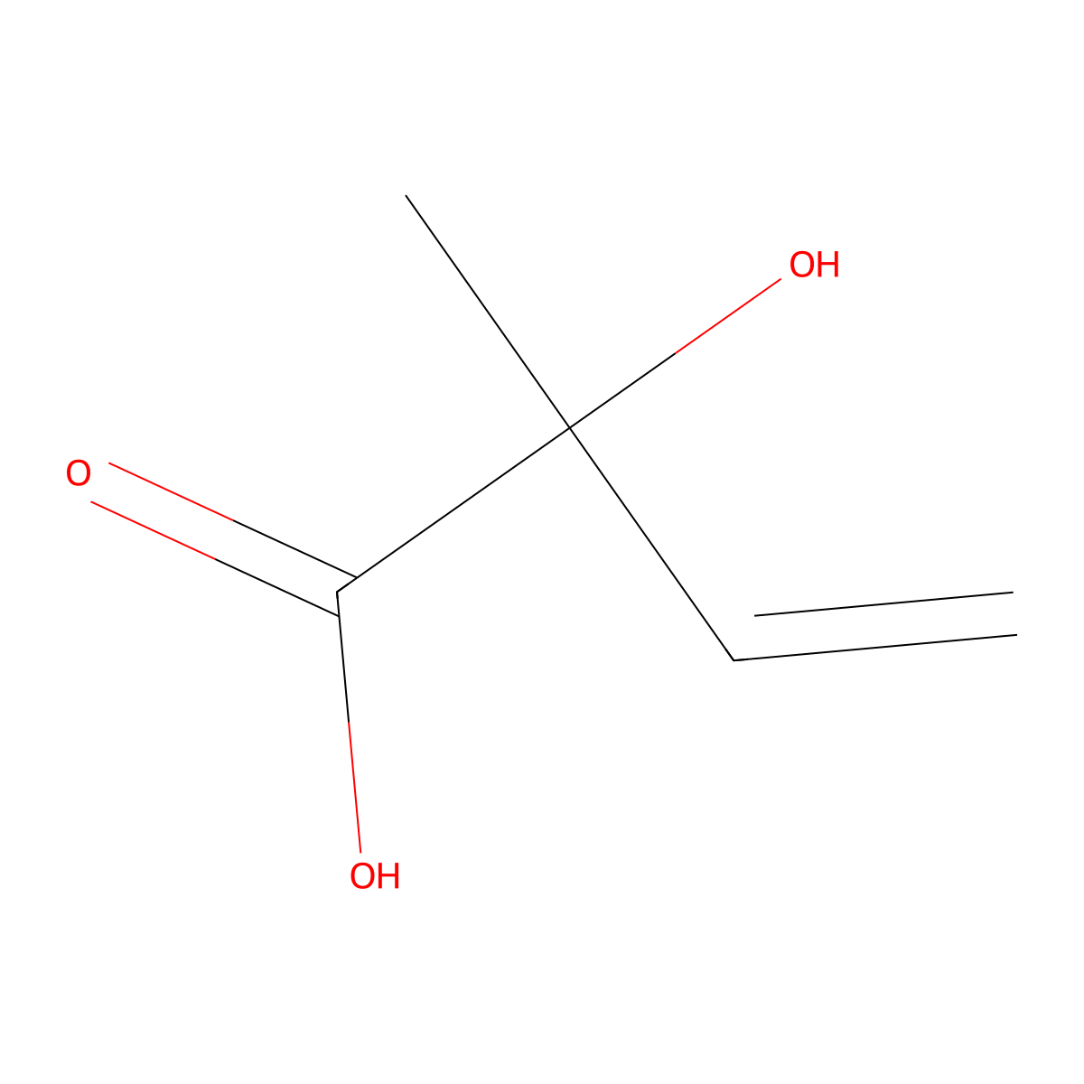 2-Hydroxy-2-methyl-3-butenoic acid molecular structure, CAS 31572-04-0