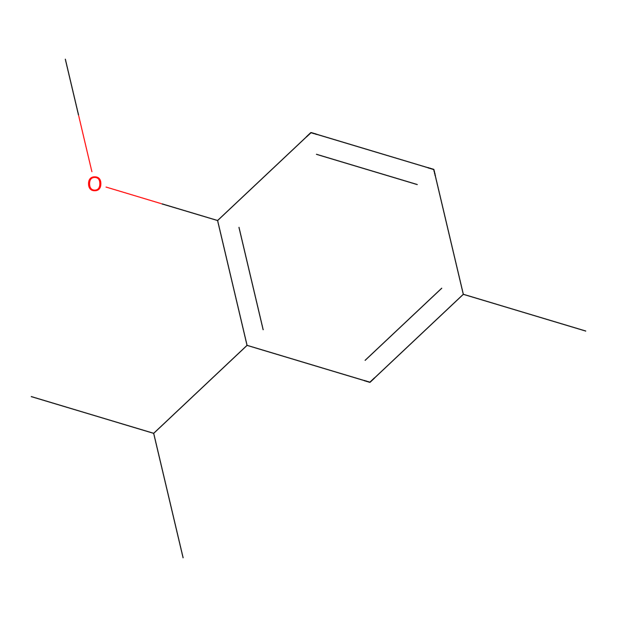 Benzene, 1-methoxy-4-methyl-2-(1-methylethyl)- molecular structure, CAS 31574-44-4