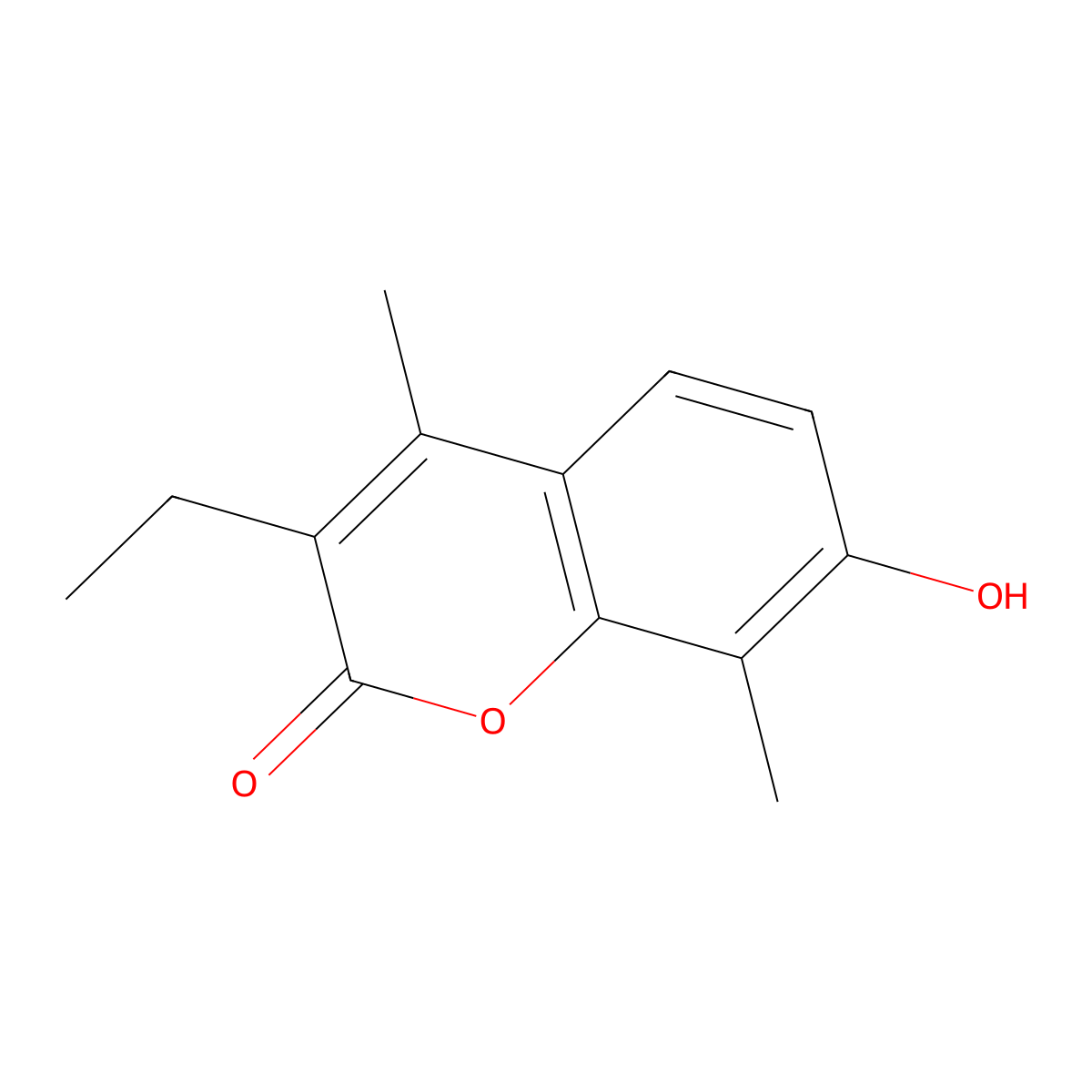 3-ethyl-7-hydroxy-4,8-dimethyl-2H-chromen-2-one molecular structure, CAS 31575-15-2