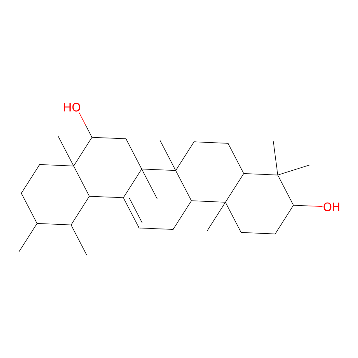 3beta,16alpha-Dihydroxyurs-12-ene molecular structure, CAS 31575-82-3