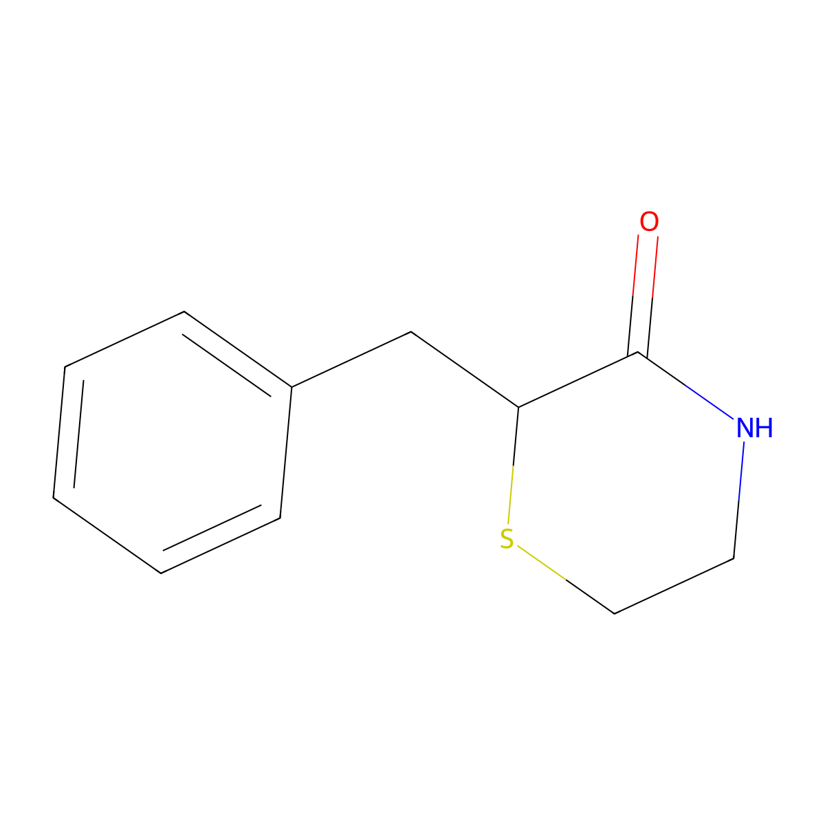 2-Benzylthiomorpholin-3-one molecular structure, CAS 31578-39-9