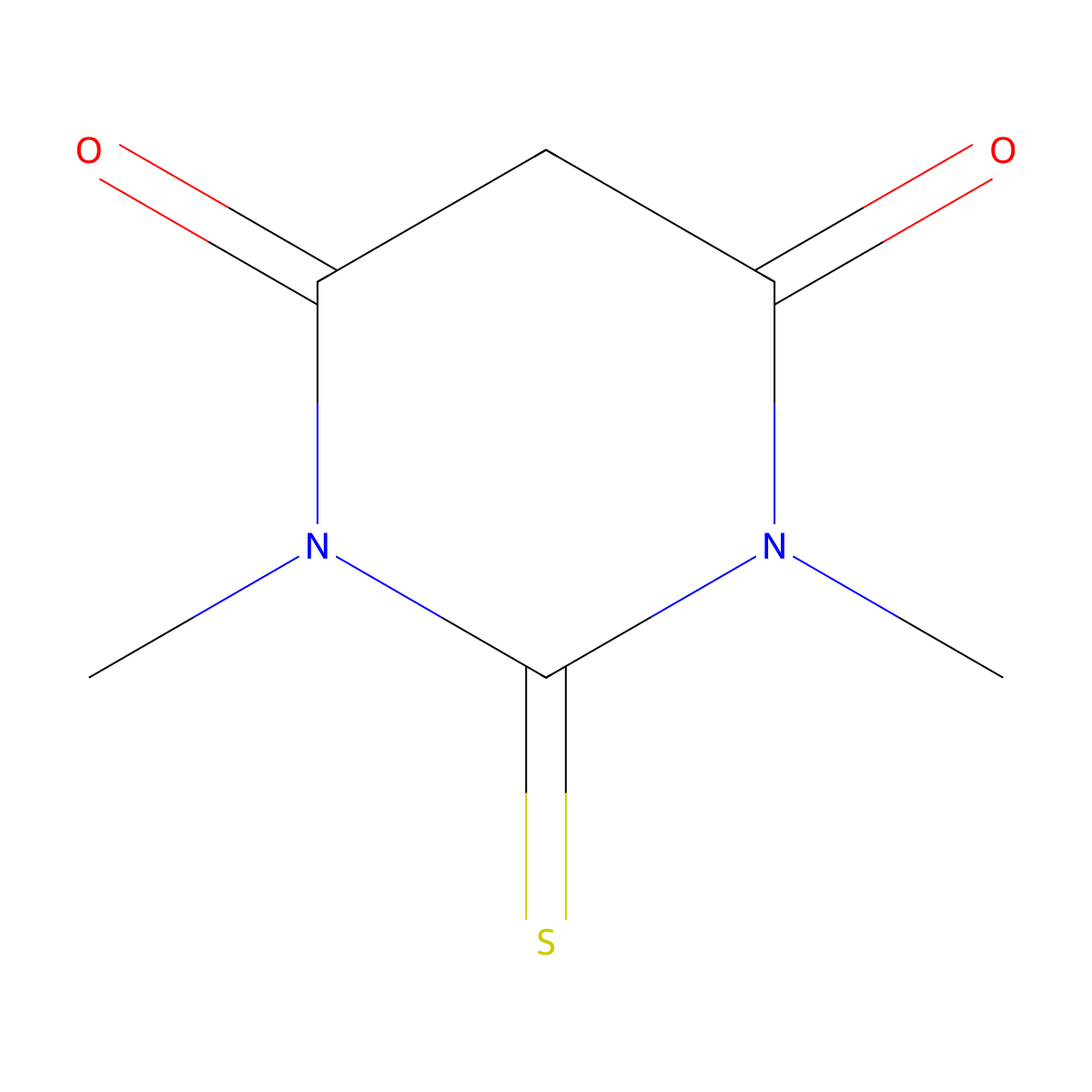 1,3-Dimethyl-2-sulfanylidene-1,3-diazinane-4,6-dione molecular structure, CAS 3158-63-2