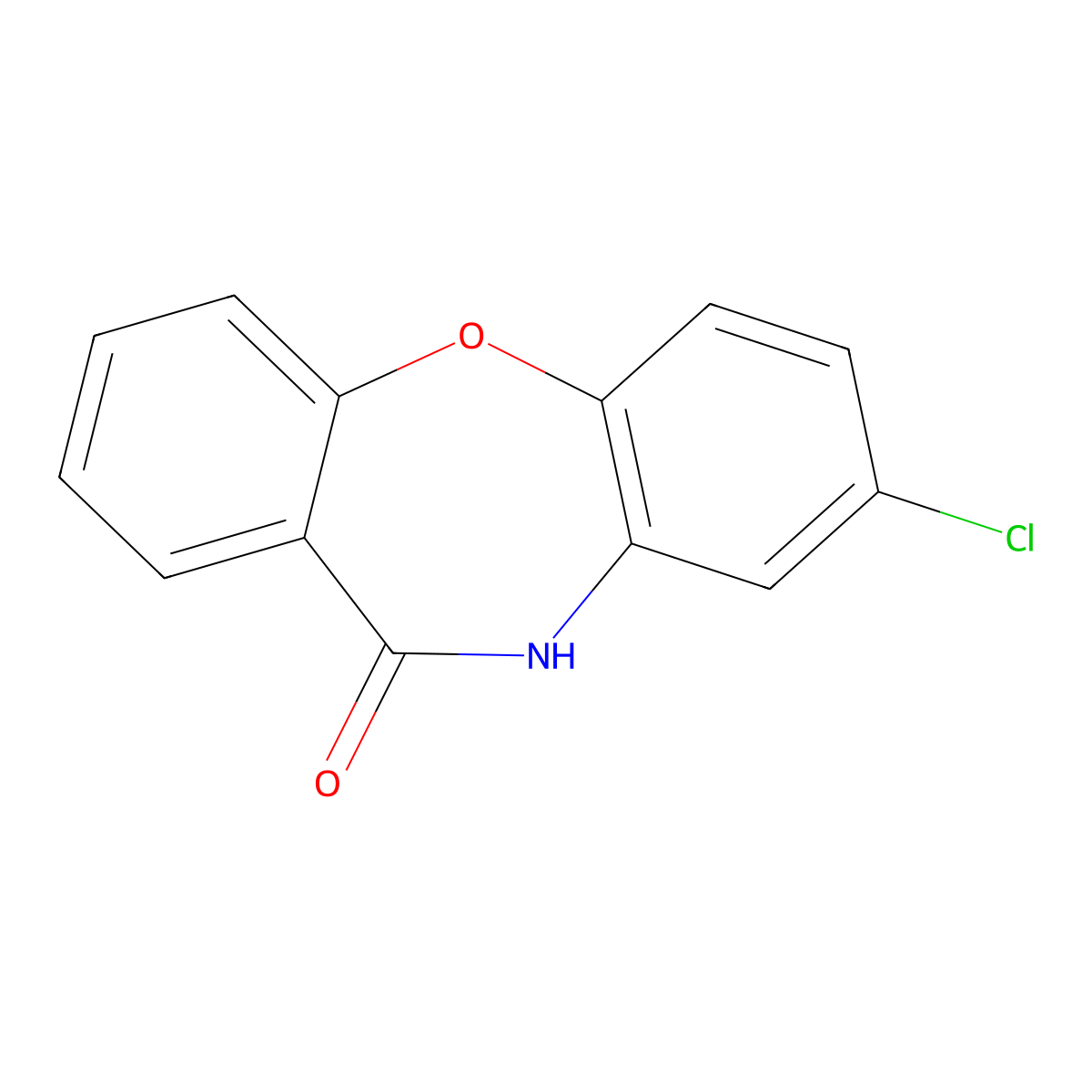 2-Chlorodibenz(b,f)-1,4-oxazepin-11(10H)-one molecular structure, CAS 3158-76-7