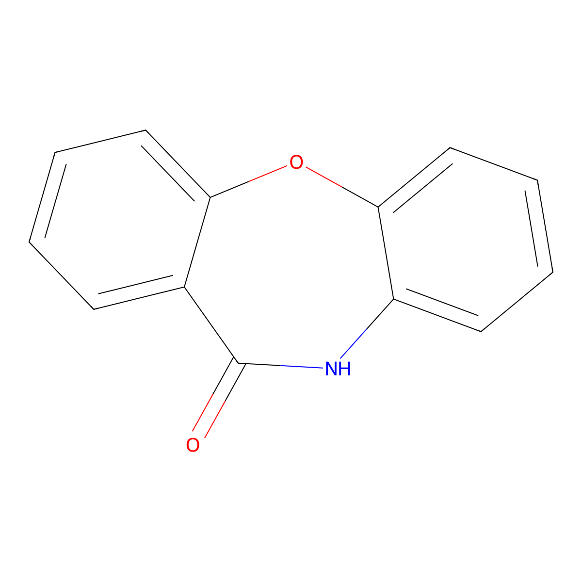 O-(o-Aminophenoxy)benzoic acid lactam molecular structure, CAS 3158-85-8
