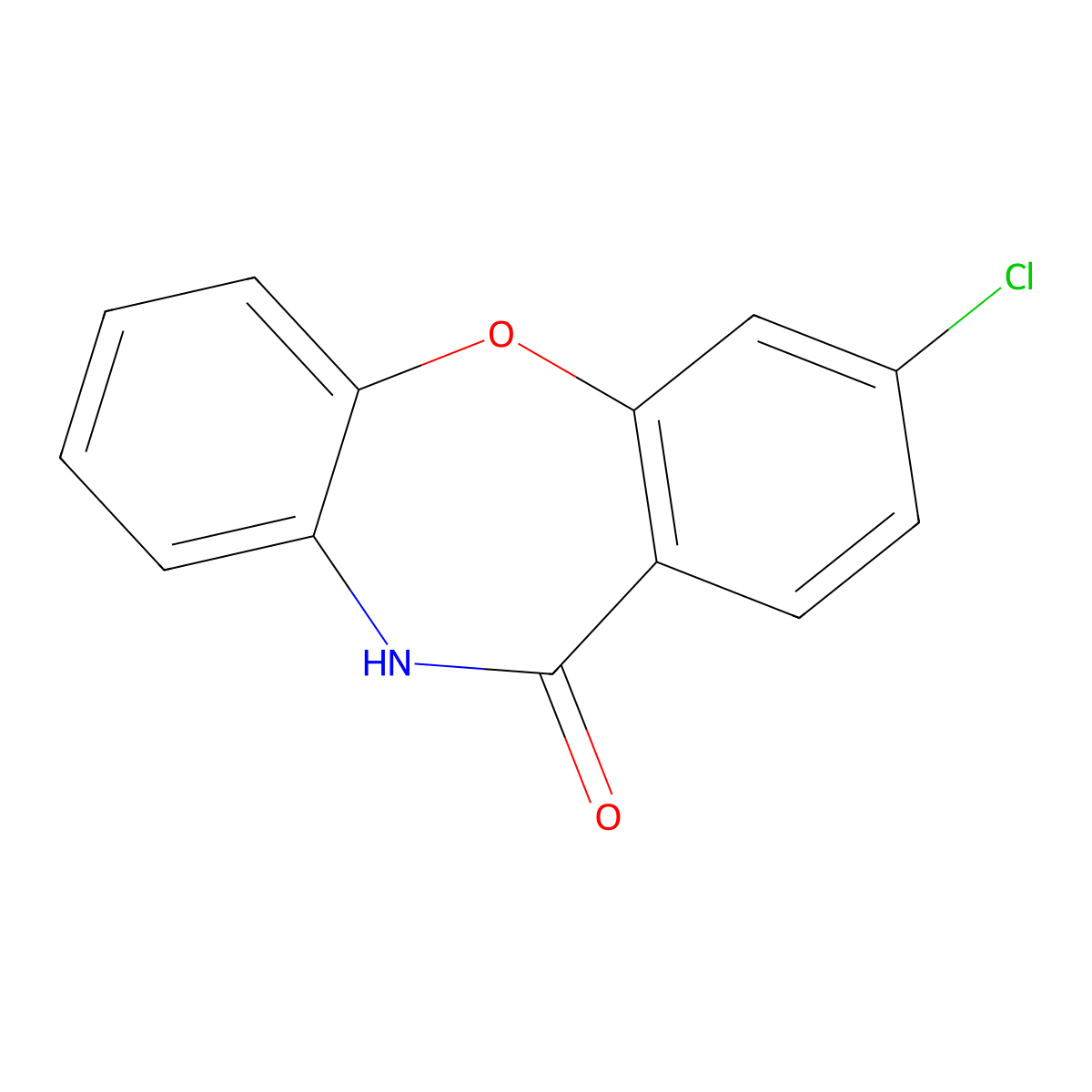 14-Chloro-2-oxa-9-azatricyclo[9.4.0.0,3,8]pentadeca-1(15),3,5,7,11,13-hexaen-10-one molecular structure, CAS 3158-88-1