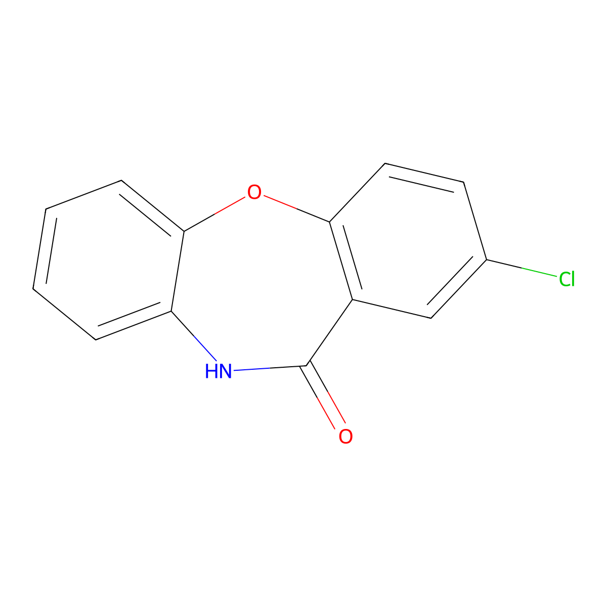 2-chlorodibenz[b,f][1,4]oxazepin-11(10H)-one molecular structure, CAS 3158-91-6