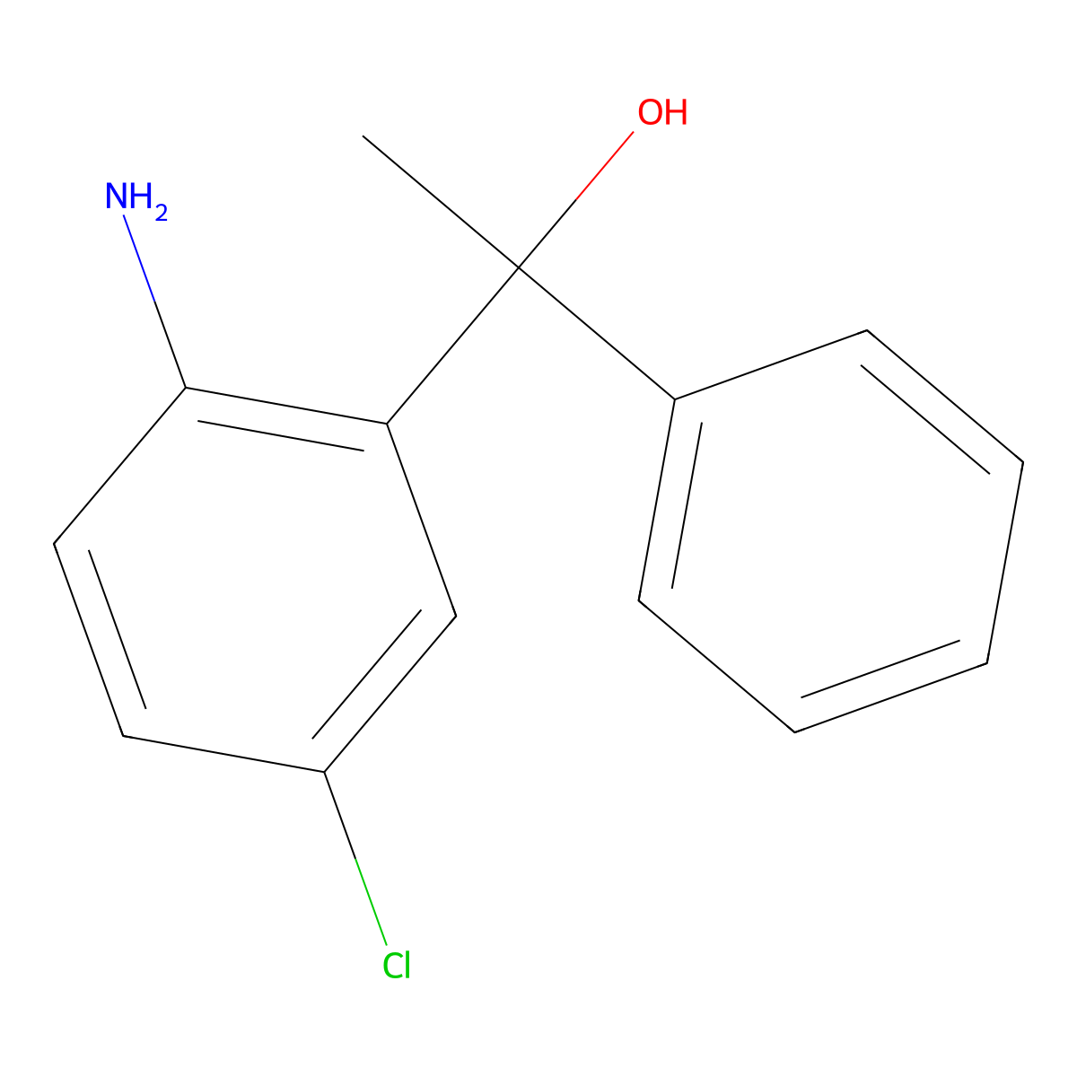 1-(2-Amino-5-chlorophenyl)-1-phenylethanol molecular structure, CAS 3158-98-3