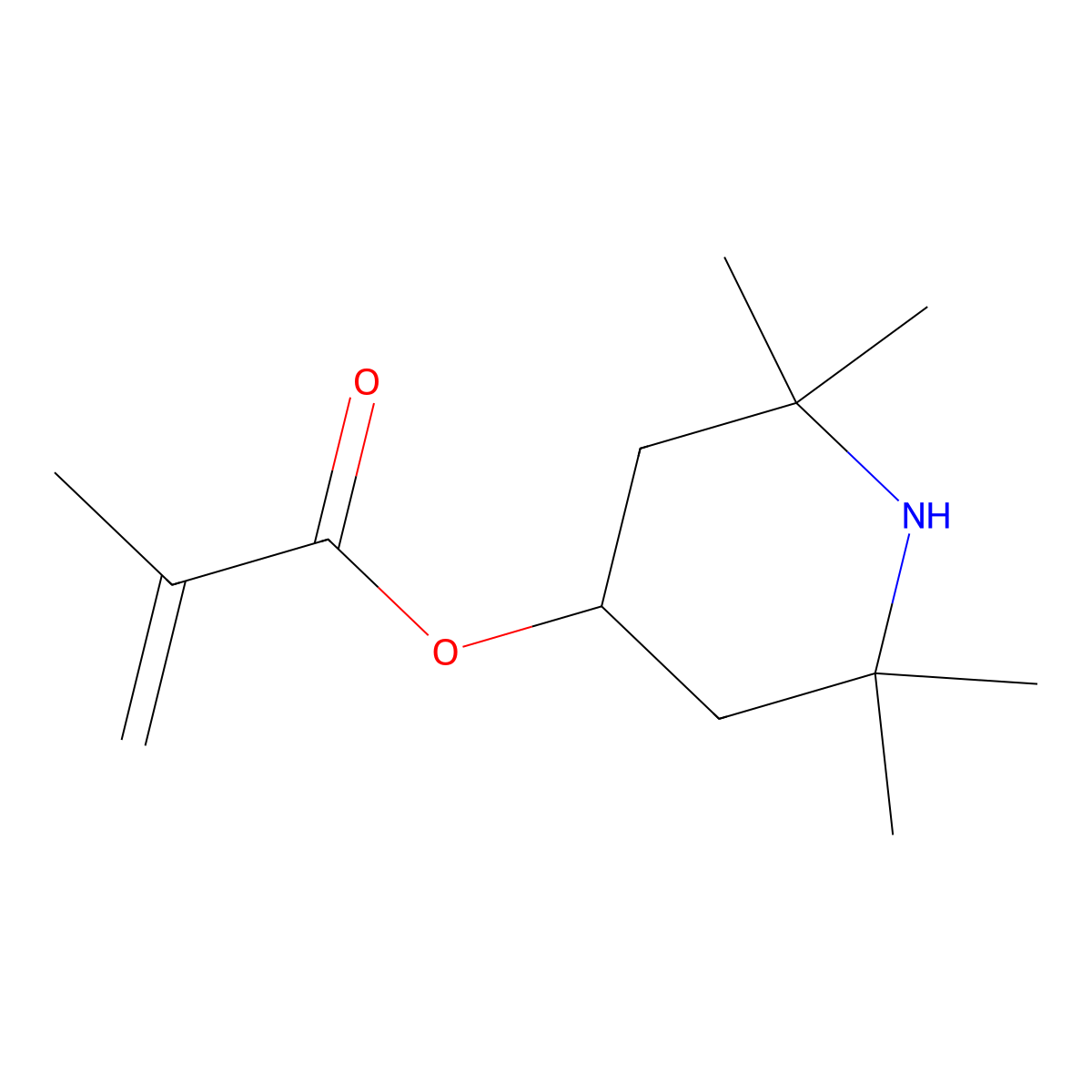 2,2,6,6-Tetramethyl-4-piperidyl methacrylate molecular structure, CAS 31582-45-3