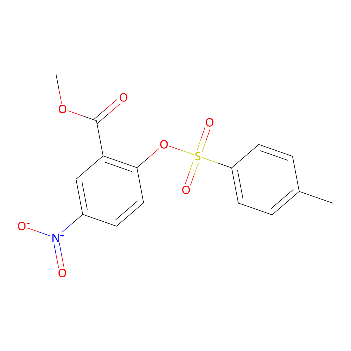 Methyl 2-[(4-methylbenzenesulfonyl)oxy]-5-nitrobenzoate molecular structure, CAS 31582-83-9
