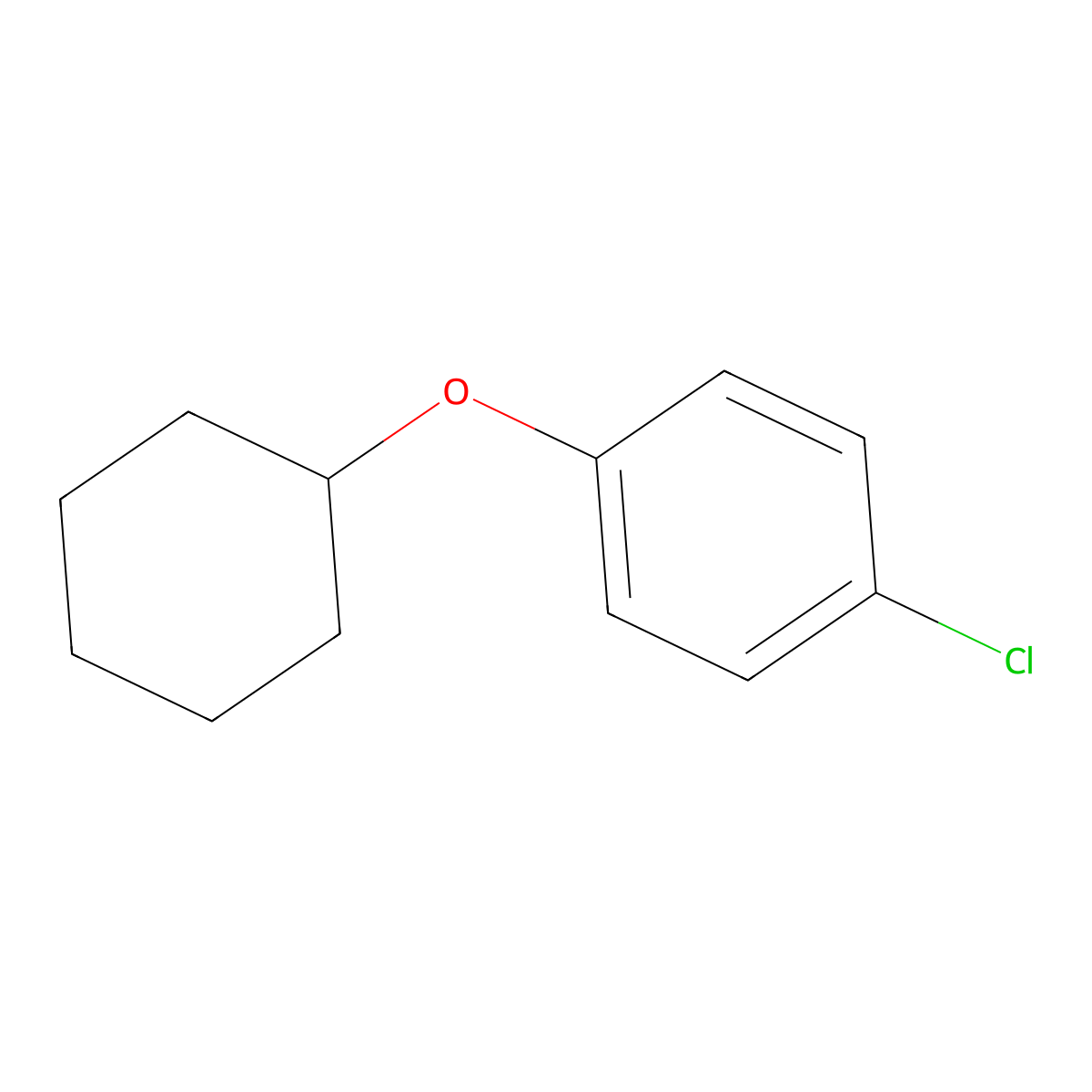 Cyclohexyl 4-chlorophenyl ether molecular structure, CAS 31582-87-3