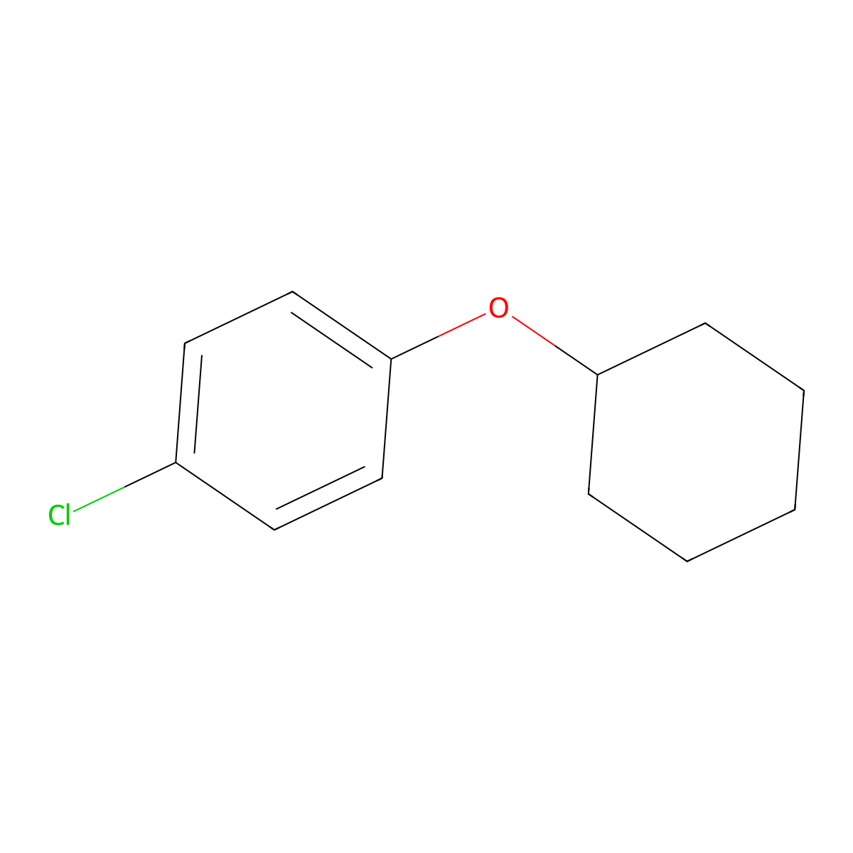 Cyclohexyl 4-chlorophenyl ether molecular structure, CAS 31582-87-3