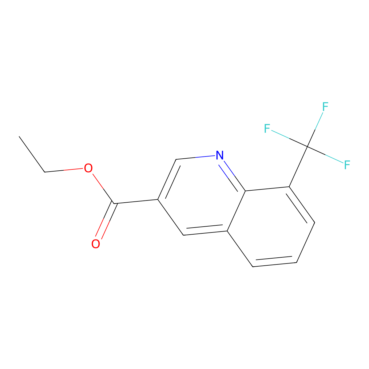 Ethyl 8-(trifluoromethyl)quinoline-3-carboxylate molecular structure, CAS 31588-75-7