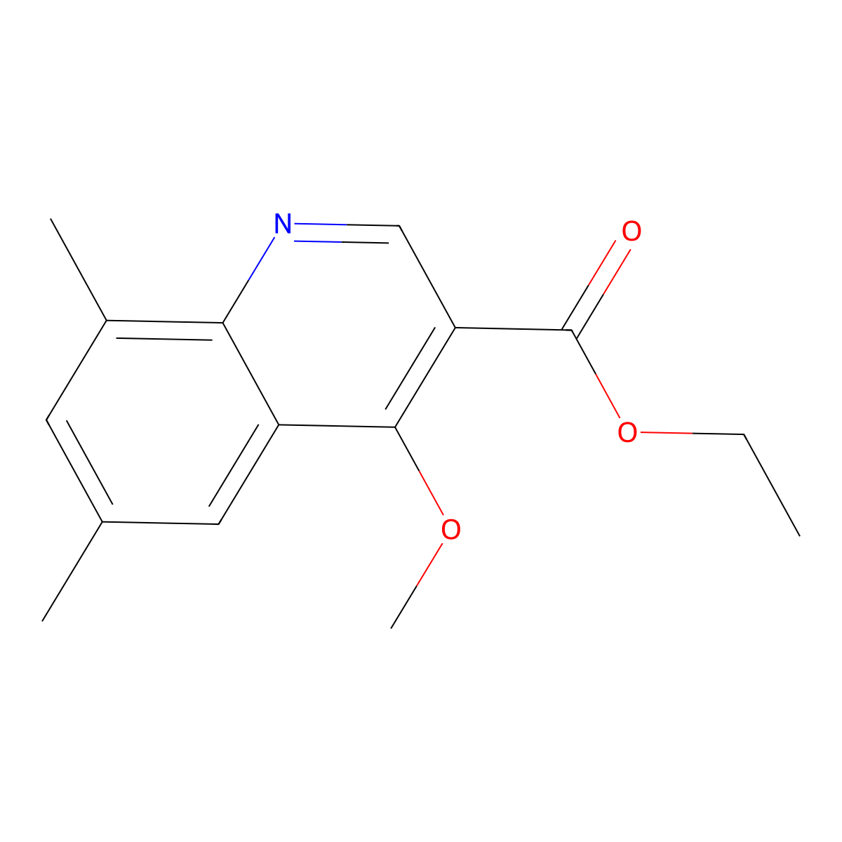 Ethyl 4-methoxy-6,8-dimethylquinoline-3-carboxylate molecular structure, CAS 31588-92-8