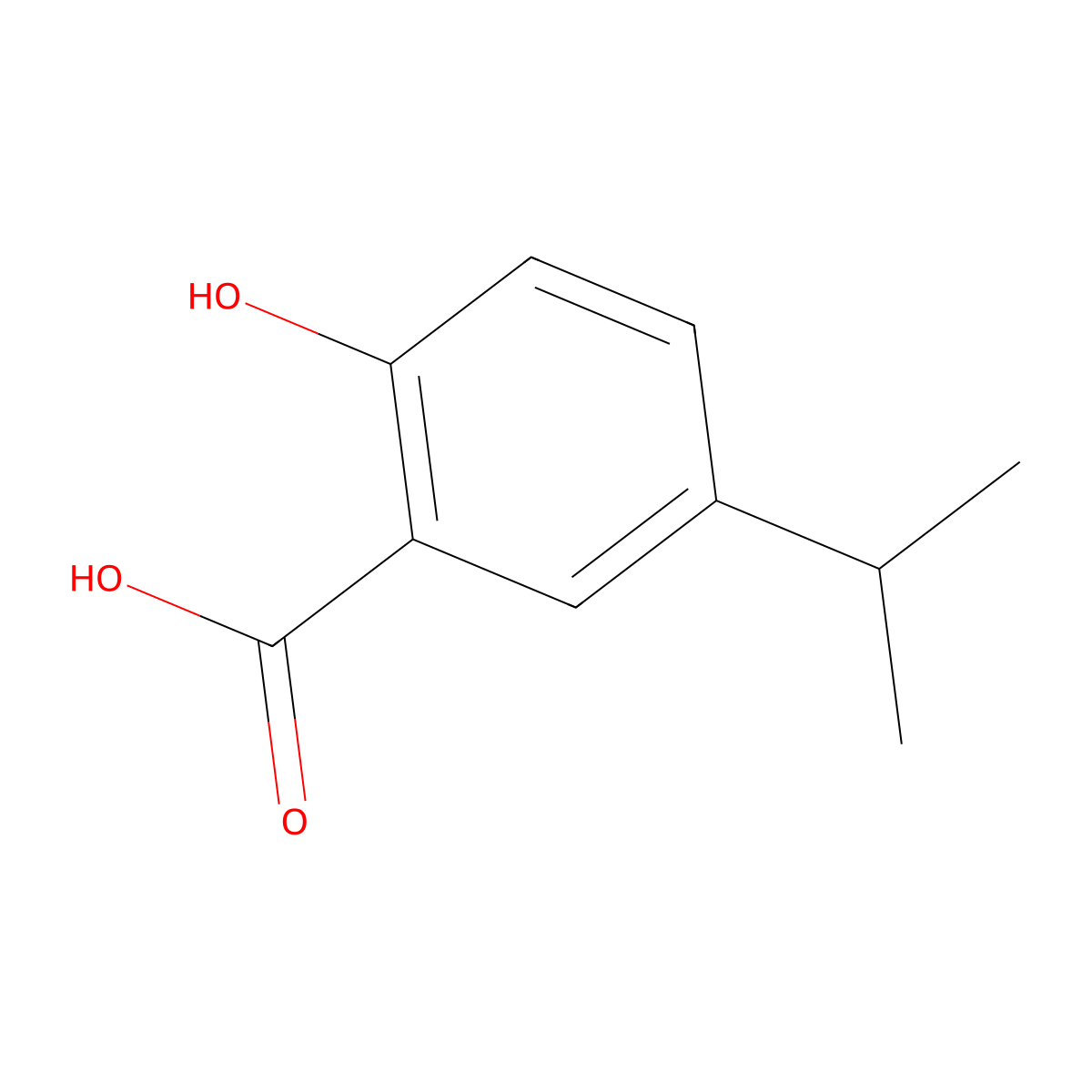 2-Hydroxy-5-(propan-2-yl)benzoic acid molecular structure, CAS 31589-71-6