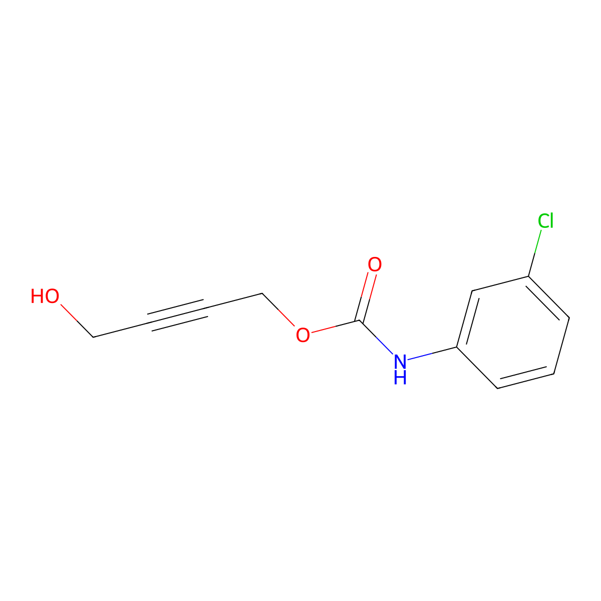 4-Hydroxy-2-butynyl (3-chlorophenyl)carbamate molecular structure, CAS 3159-28-2